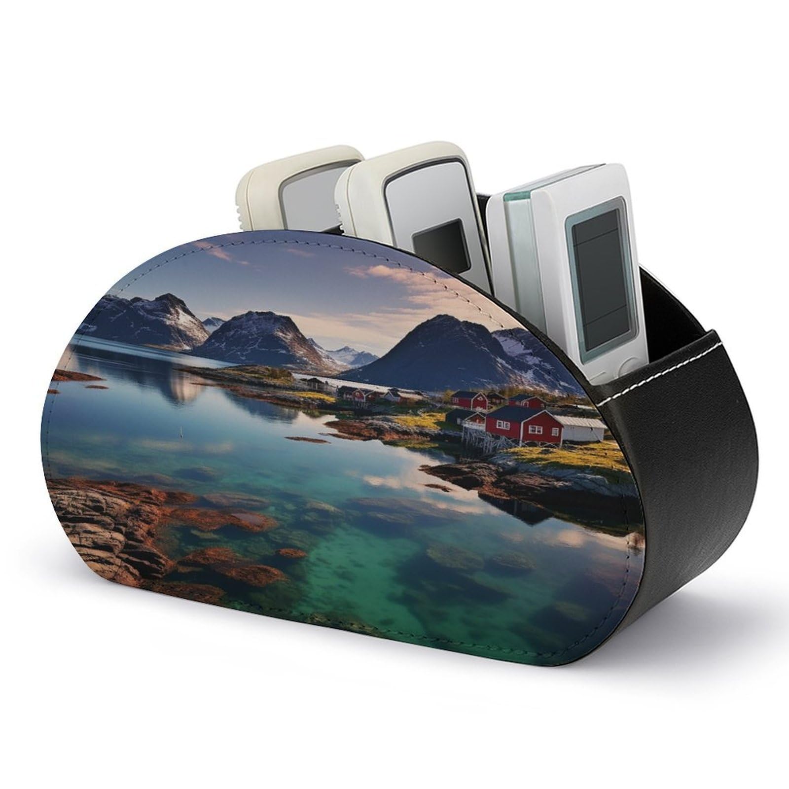 Btcowzrv Style Norway Islands Remote Control Holder With 5 Compartments