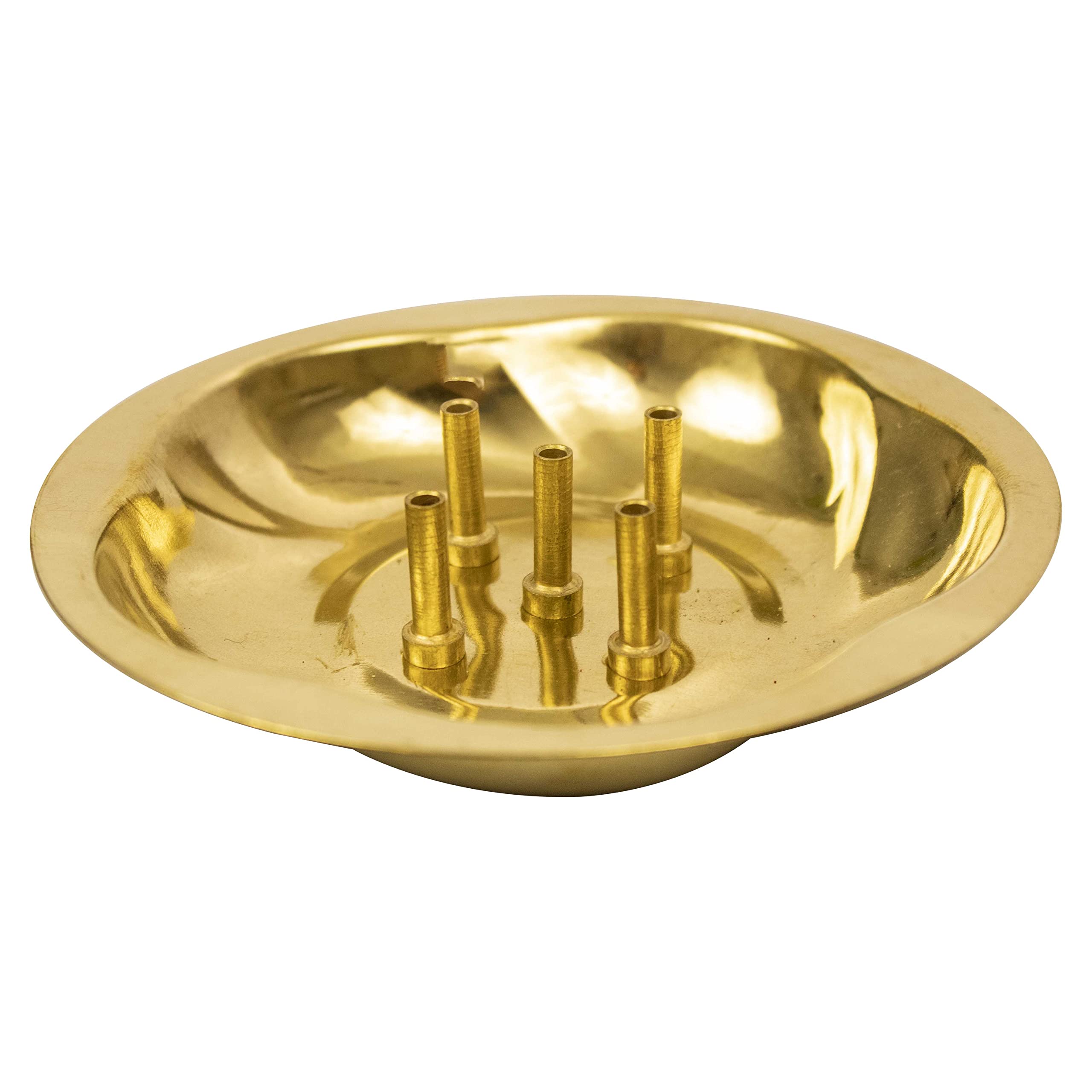 Spillbox Brass Incense Stick Holder Stand | Holder | Burner with Ash Catcher Agarbatti | Batti Stand | Plate | Dhup | Dhoop Best for Puja -Lotus Agarbatti Bowl