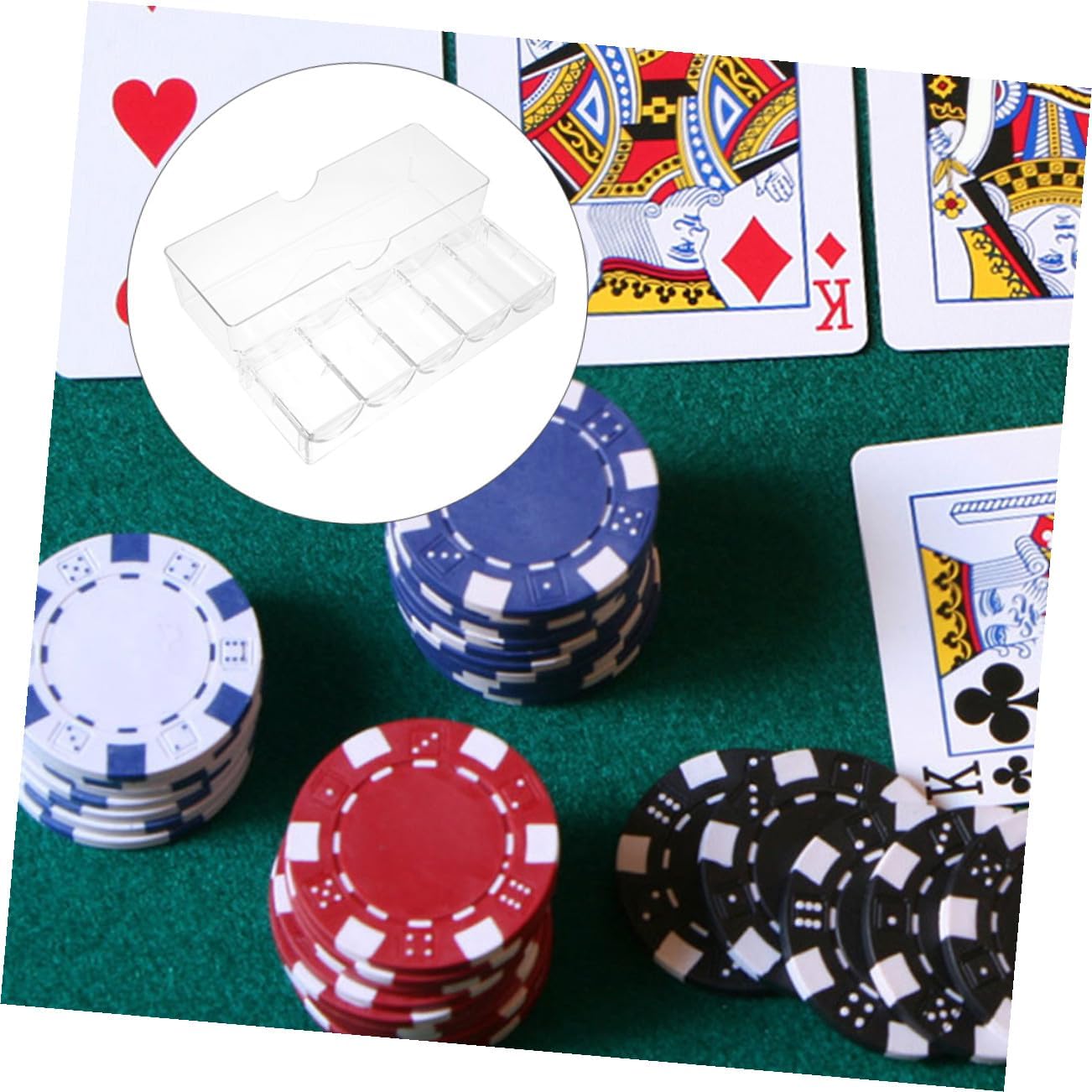 2pcs Poker Chips Tray Cover Poker Chips Organizer Visible Storage Case Compartments for Easy Access and Organization