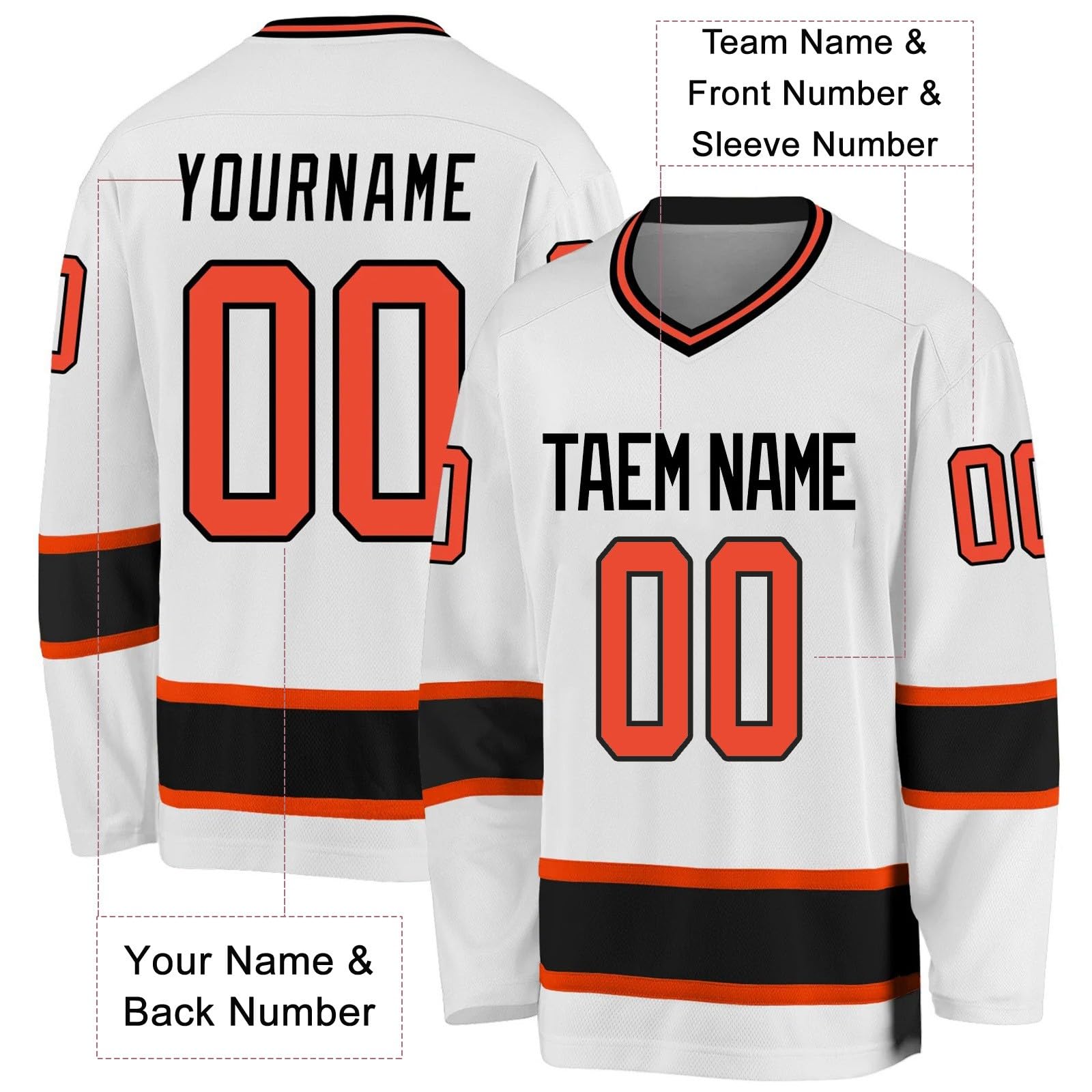 Maillot de Hockey personnalisé avec nom, équipe, numéro - Cadeau Enfant Adulte Style 7