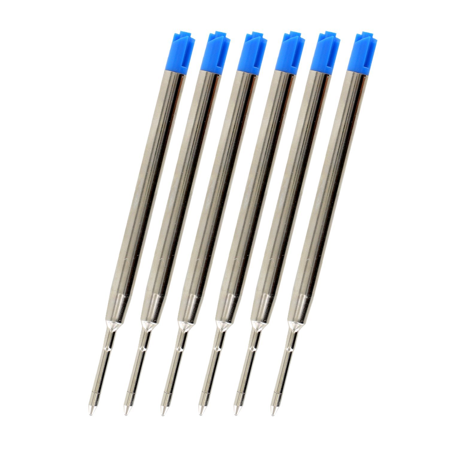 Parker Ball Point Pen Refills by JinHao, Fine Point, 0.7mm, Pack of 6 (Blue Ink)