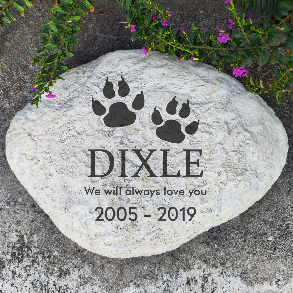 somiss Personalized Cat Memorial Stones Loss Stones - Engraved Name and Dates Garden Stones Grave Markers Headstones for Cat Sympathy Memorial Gifts Loss Gifts Outdoor, 11