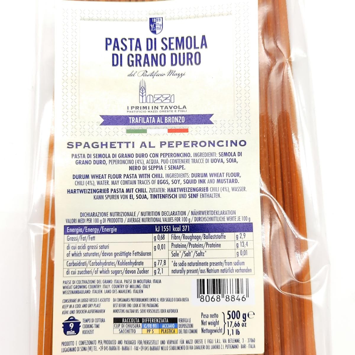 LA TRAFILATA lunghi Spaghetti al Peperoncino/Lange Spaghetti mit Chili 60cm - 500g x16