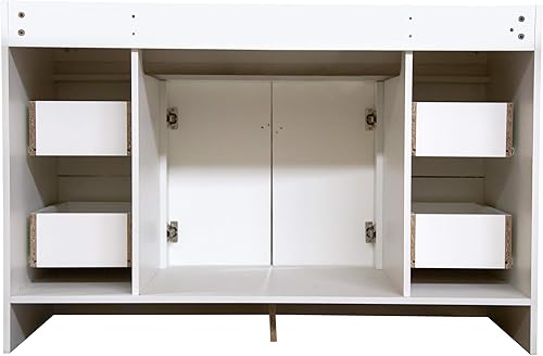 Miniatura 5 de Wyndham - Tocador de baño de 48 pulgadas, listo para montar, madera maciza, color blanco - Design House, 597278