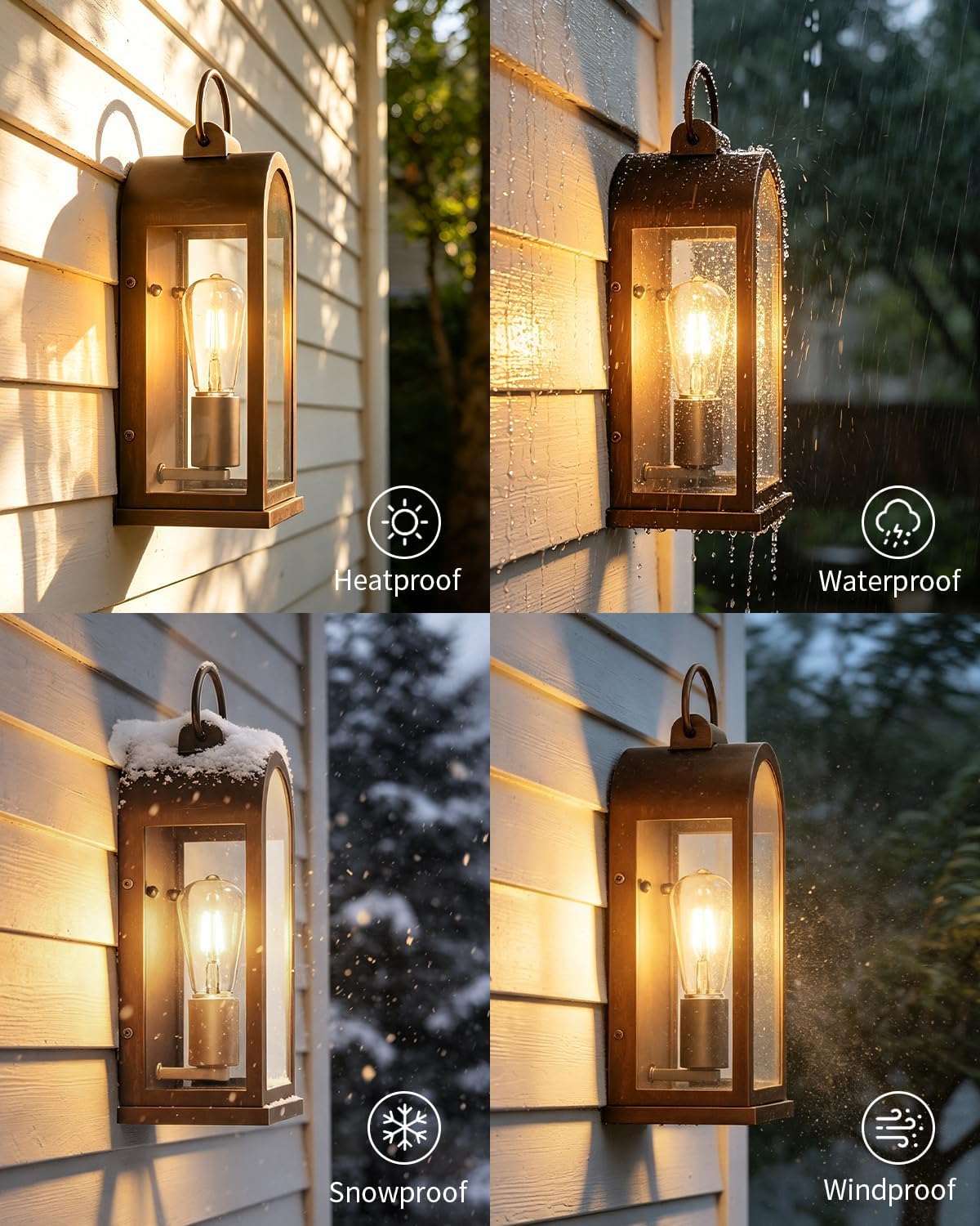15" Outdoor Wall Lights Rustic Porch Light Bronze Exterior Lighting Fixture image 4