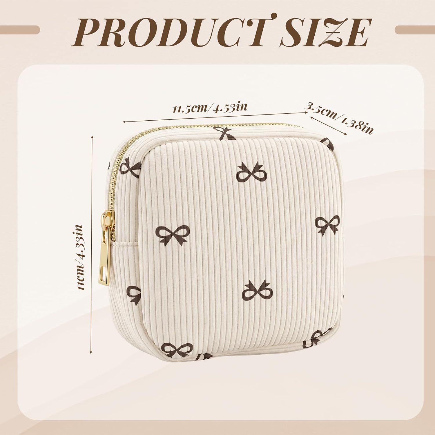 Period Bag, Sanitary Pad Pouch, Portable Period Bag Pouch for Women Girls | Corduroy Period Bag, Cute Bow Pad Bag, Tampon Bag for Purse Feminine Product Bag