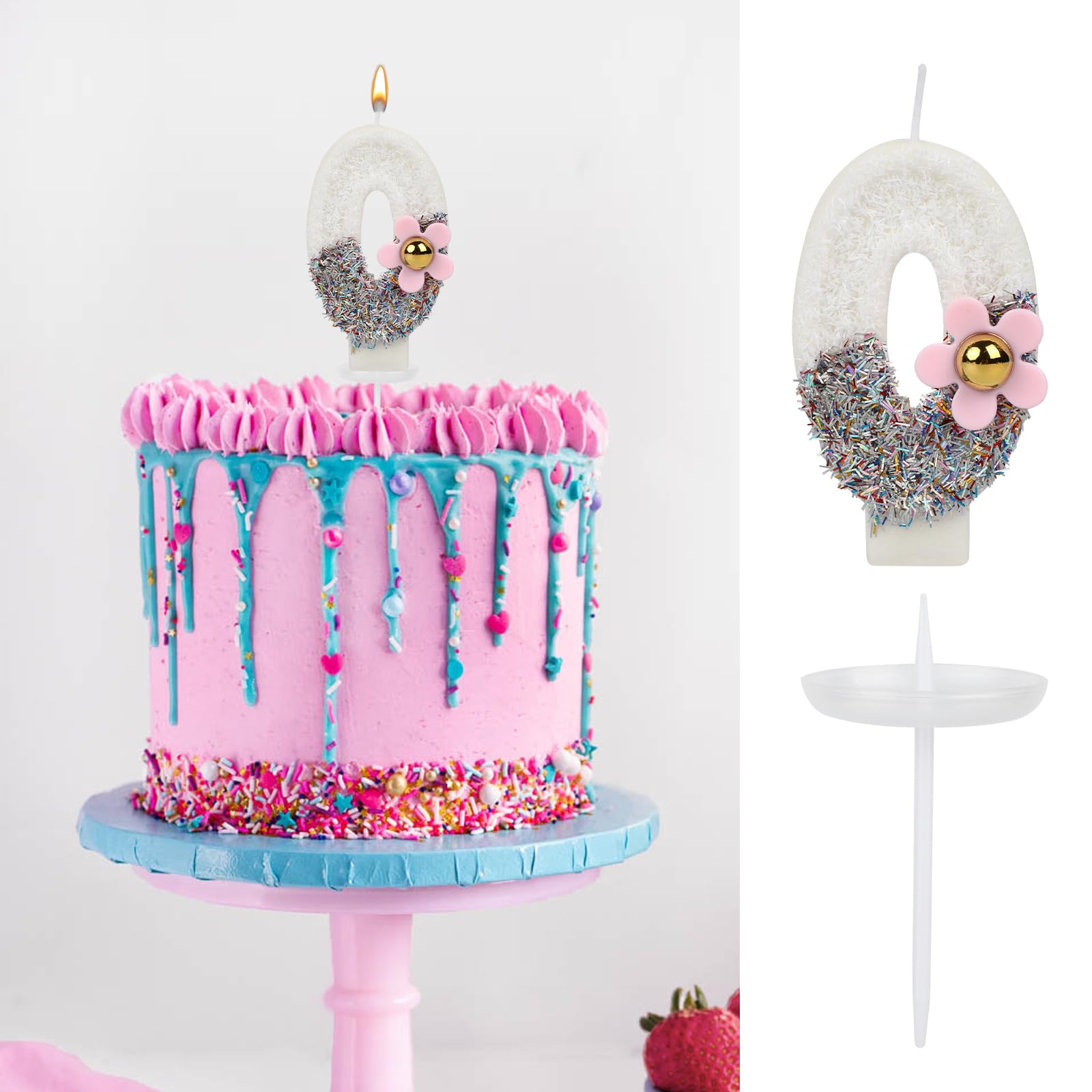 Bougies D'Anniversaire Chiffre 2, Scintillantes Pour Bougies D