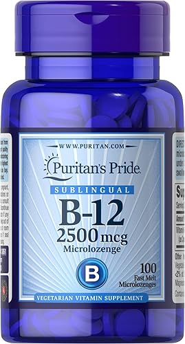 Miniatura 3 de Puritans Pride Vitamina B-12 ayuda a convertir los alimentos en energía 5000 Mcg Sublingual- Microlozenges 60 unidades paquete de 1
