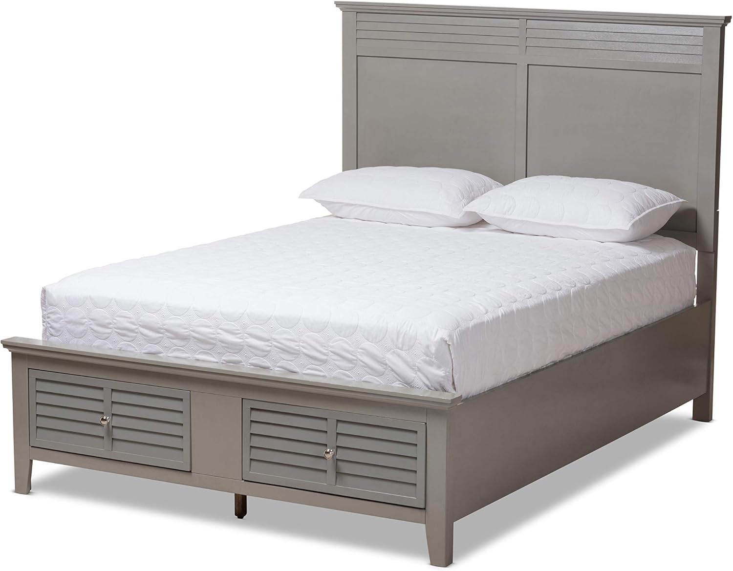 Baxton Studio Beds (Storage) Queen Grey Home & Kitchen