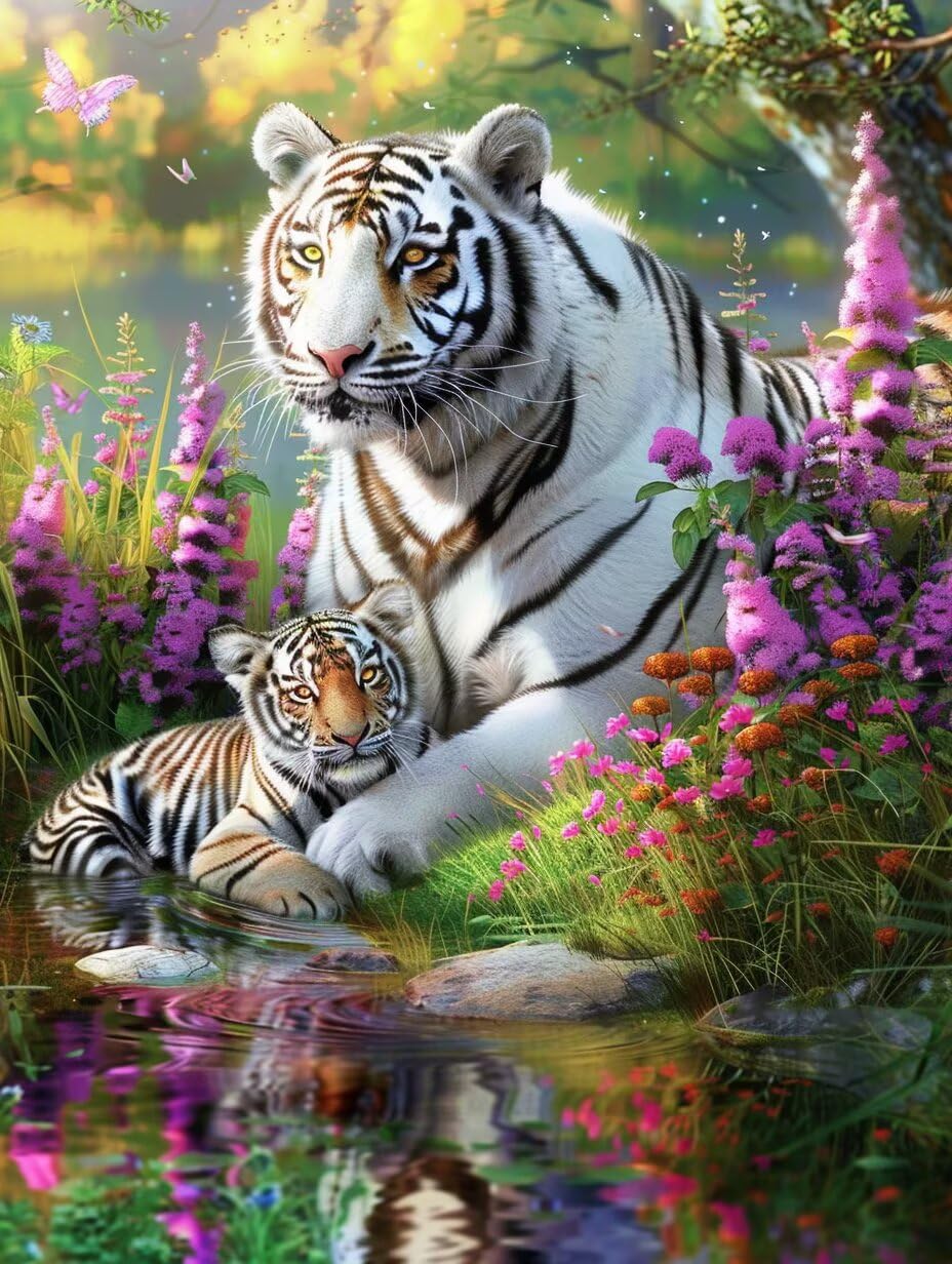Tigre Diamond Painting Adulti 100x135cm, 5D Diamond Painting Kit 8-7412