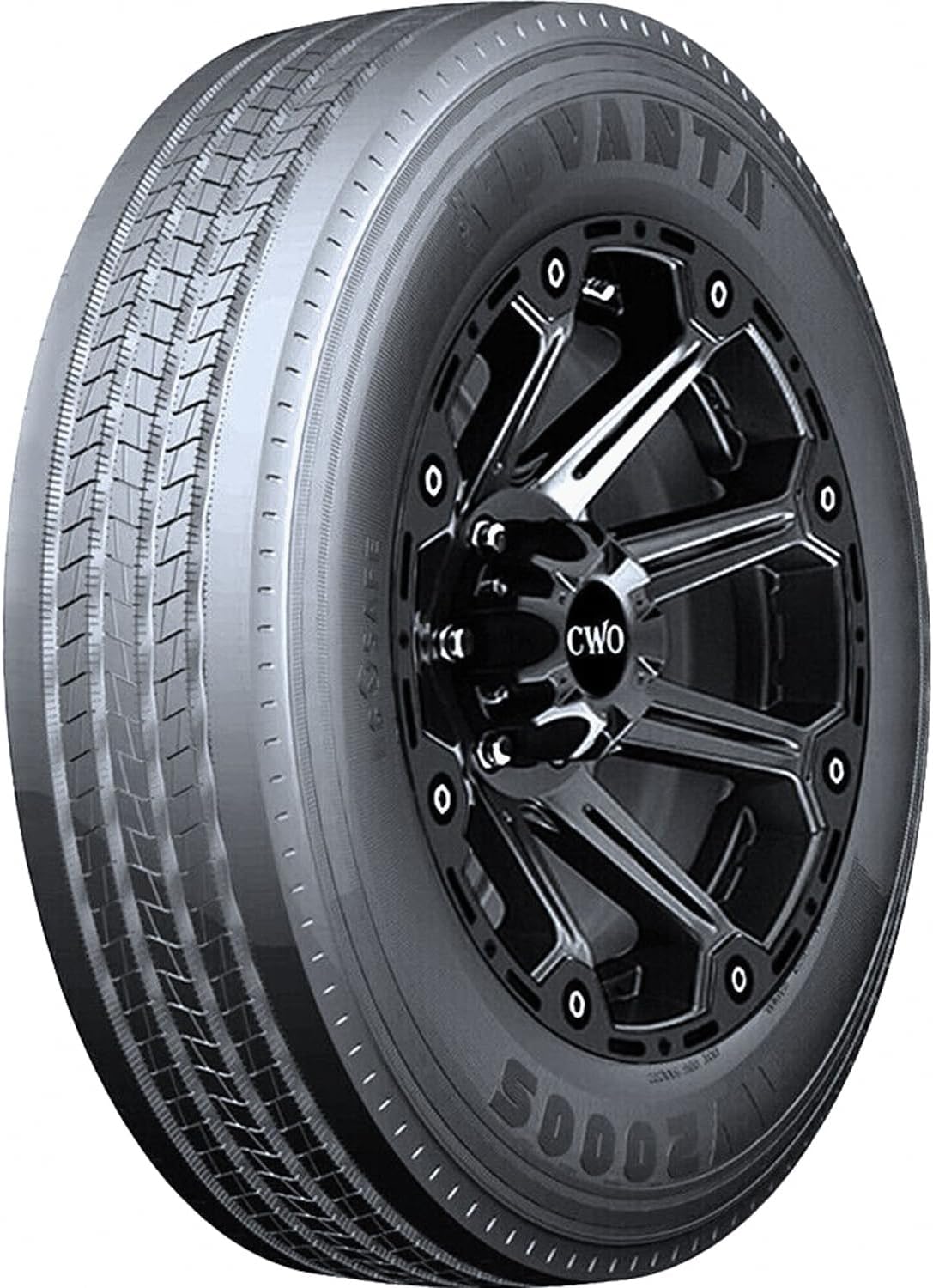 Advanta AV2000S Steel Belted All-Season Commercial Steer Radial Tire-225/70R19.5 225/70/19.5 225/70-19.5 128/123N Load Range G LRG 14-Ply BSW Black Side Wall