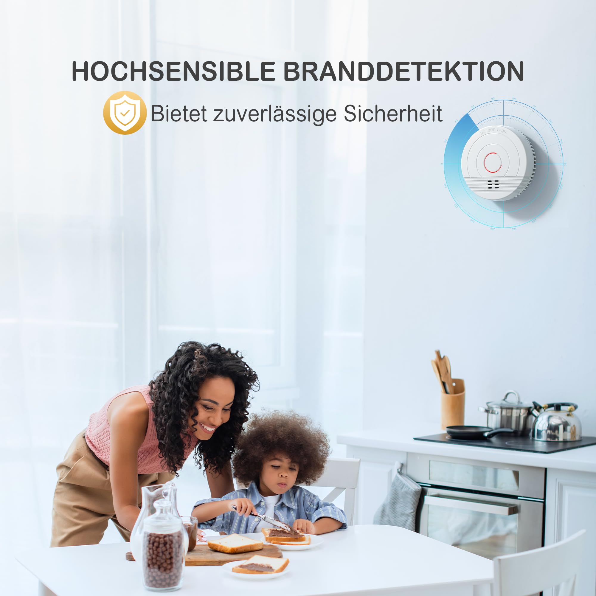 Batterie Rauchmelder, 4 Stück