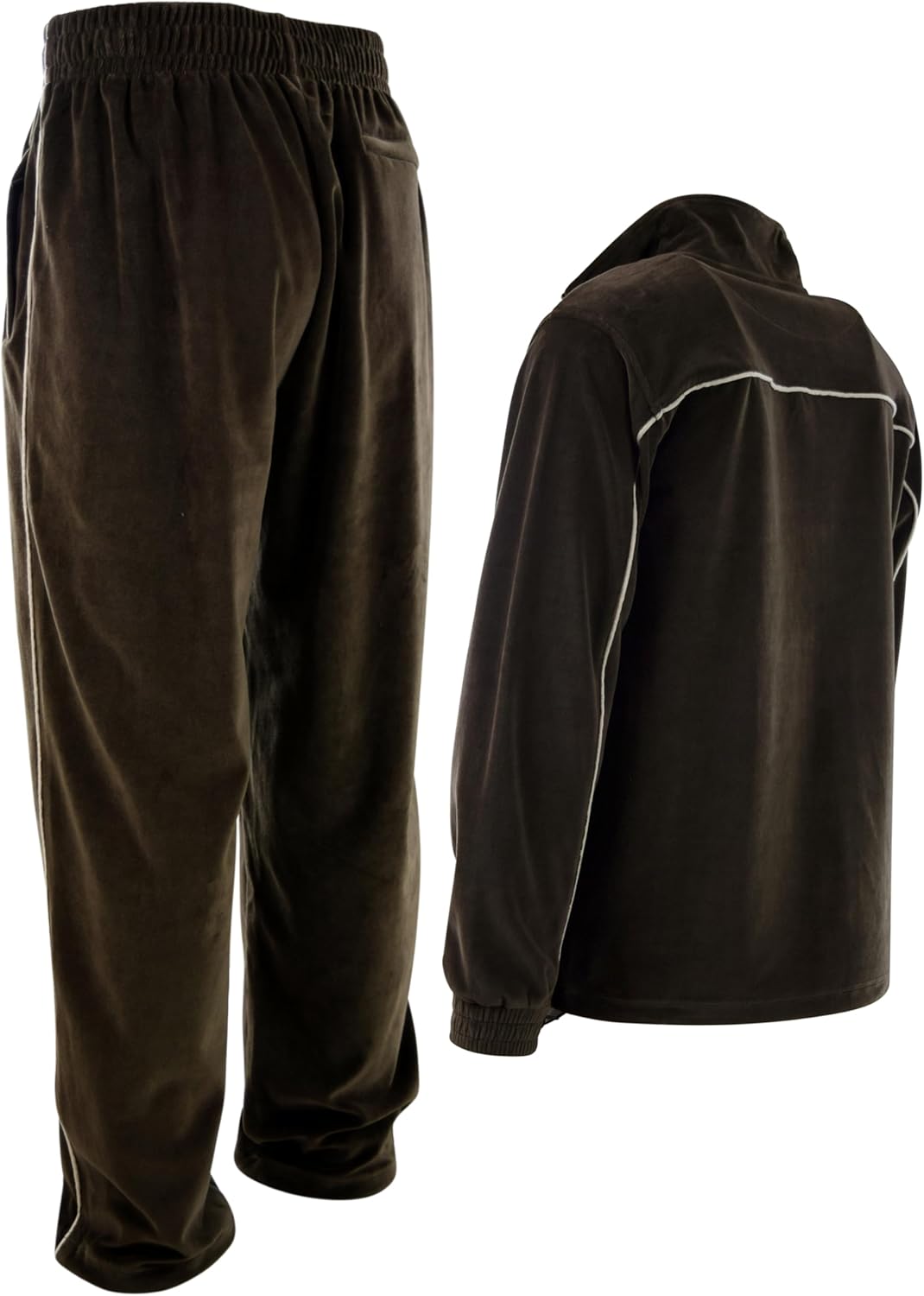 ChoiceApparel Mens Velour Tracksuit with Zippered Pockets - Image 4