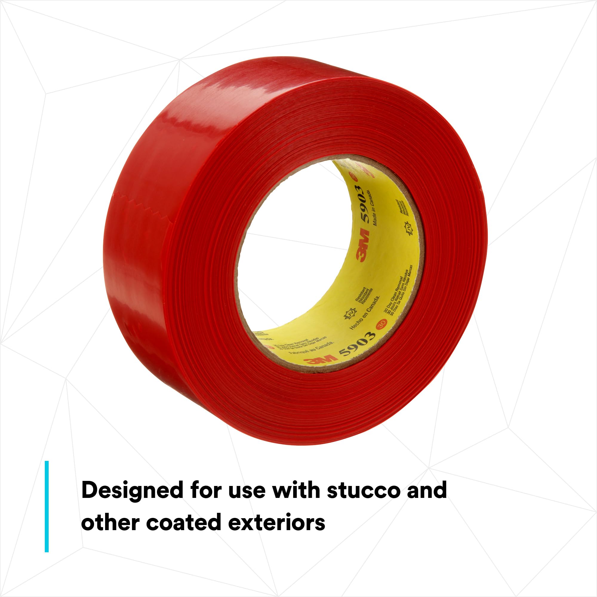 3M Tape exterior Masking Poli 5903 Rojo, 48 mm x 54,8 m (Pack de 1)