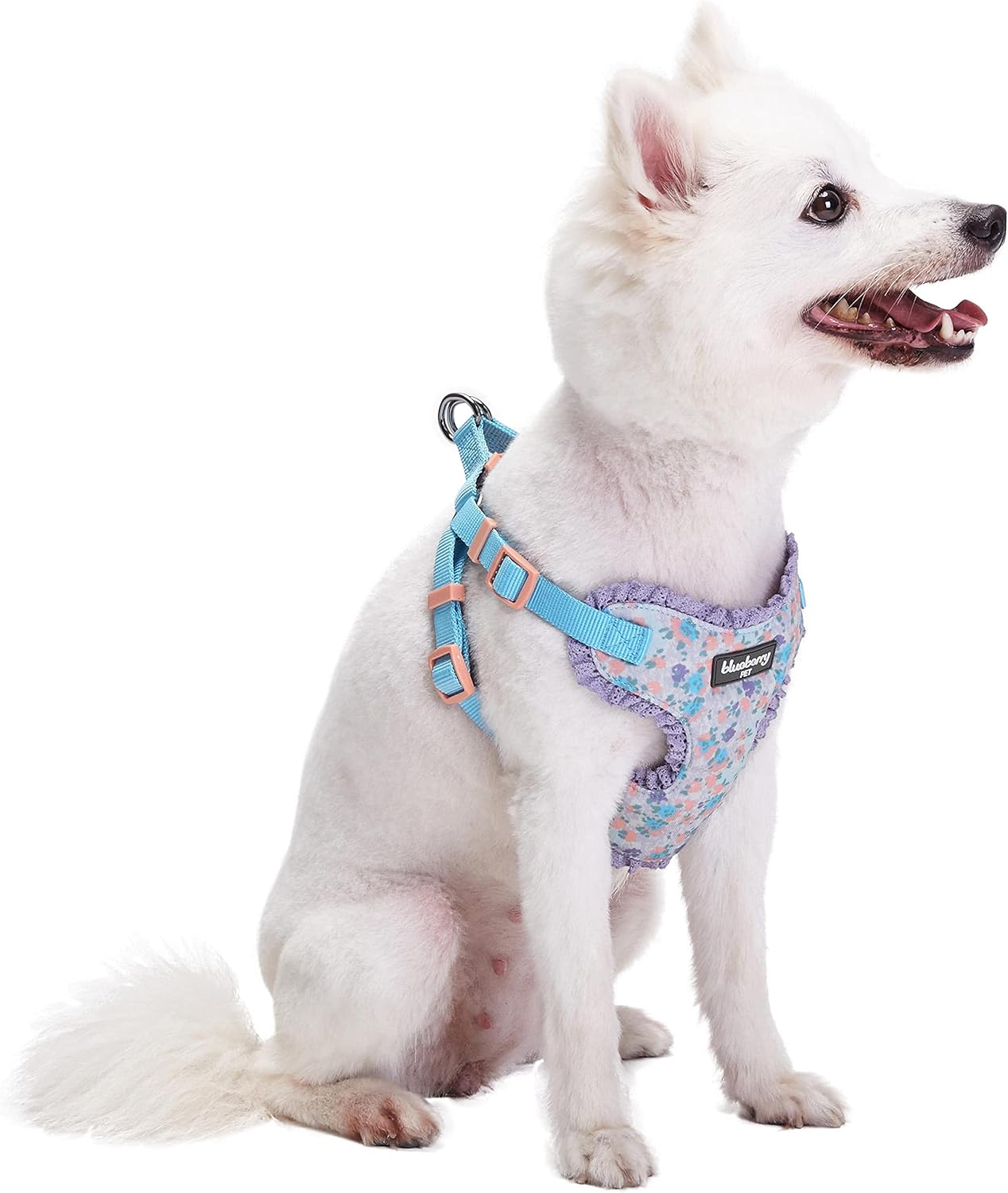 Blueberry Pet Soft & Comfy Made Well Lovely Floral No Pull Mesh Dog Harness Vest in Lavender, Chest Girth 17.5"-21", Small, Adjustable Harnesses for Dogs