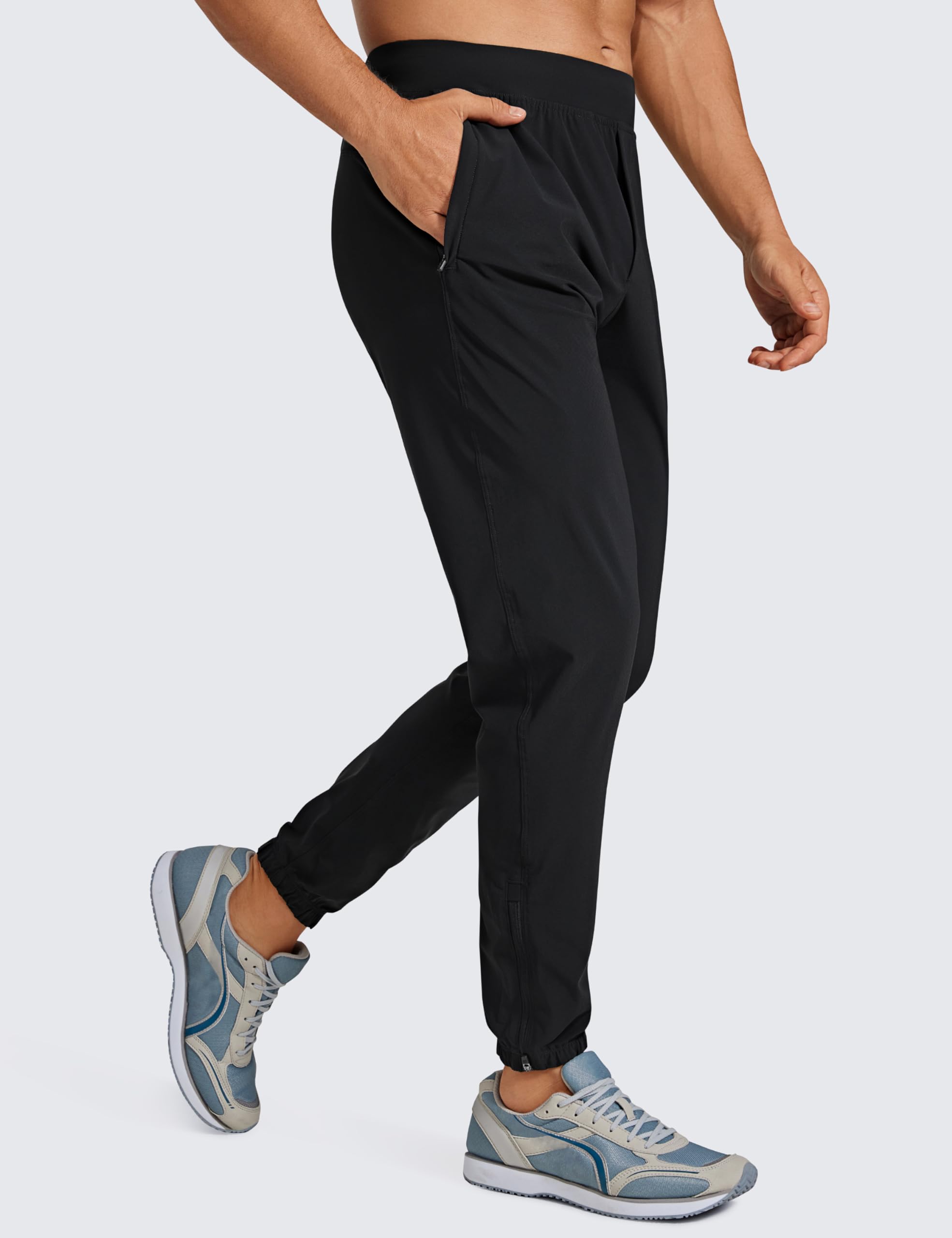 CRZ YOGA Pantaloni da Jogging Leggeri da Uomo - Pantaloni da Allenamento ad Asciugatura Rapida da 29" Pantaloni Sportivi da Palestra da Corsa con Tasche con Cerniera