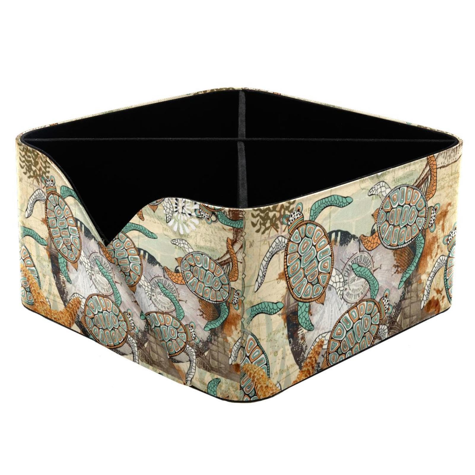 Organiseur de bureau vintage tortue de mer à 4 compartiments
