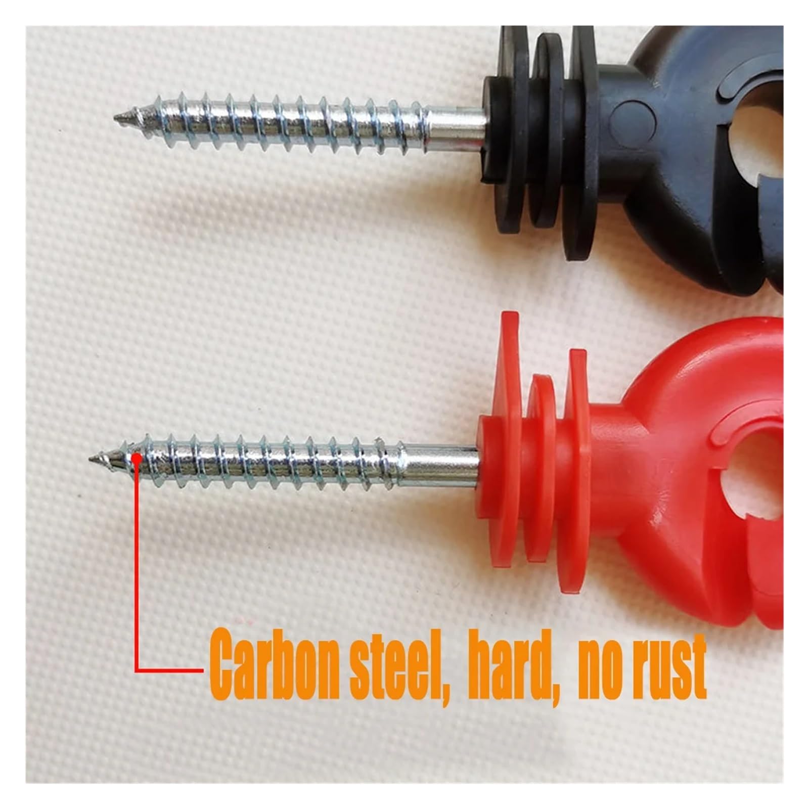 100 Pcs Elektrische Zaun Isolator Schraube-in Valla Aislante Ring Post Holz Poste Isolant Weide Garten Liefert Zubehör Werkzeuge(100 red insulators)