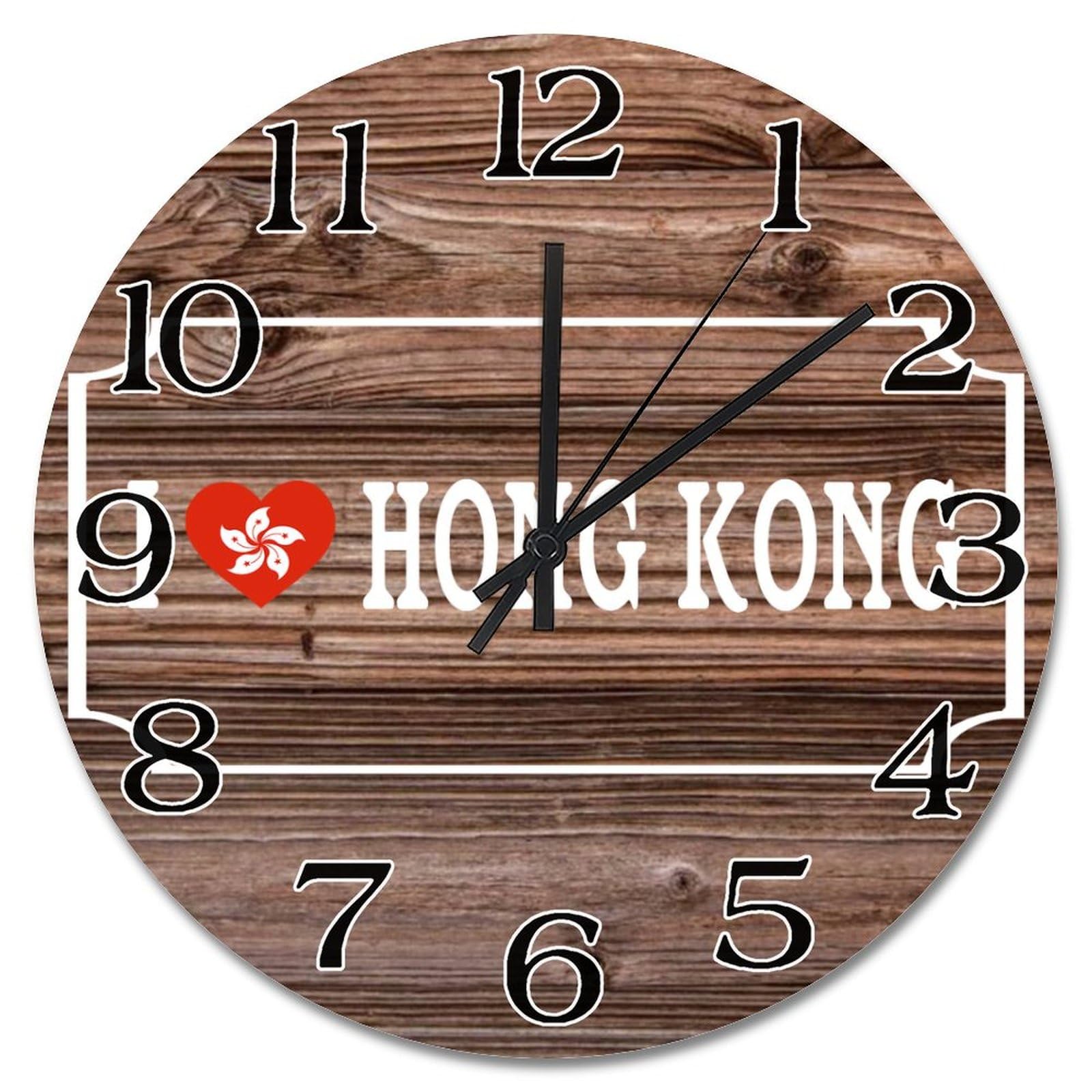 Horloge murale Hong Kong silencieuse de 30 cm pour un intérieur calme et rétro