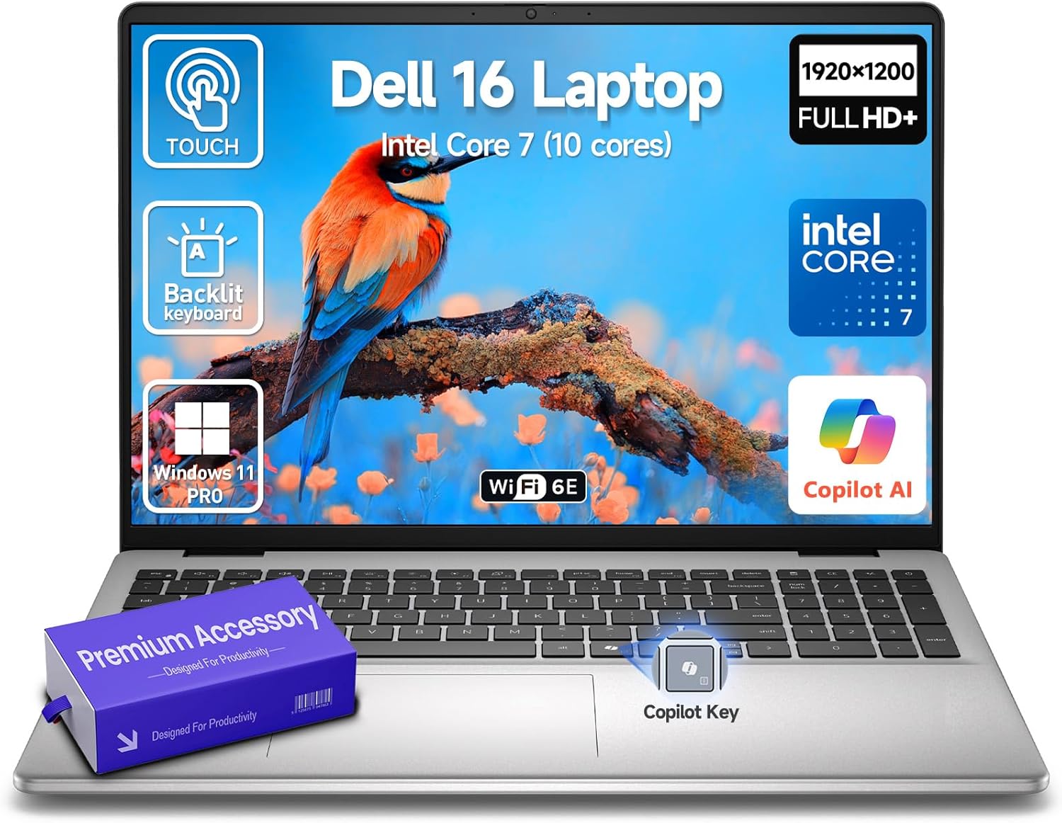 2026 Dell 16 Touchscreen Laptop Computer, 16″ FHD+ Touch Screen Student&Business…