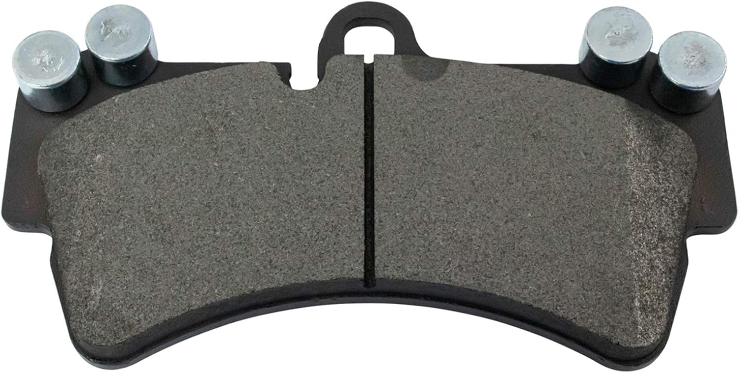 TRQ Front Semi Metallic Brake Pad Set Compatible with 10-15 Audi Q7 350mm Rotors Pad Wear Sensors 07-09 Q7 Pad Wear Sensors 03-06 Porsche Cayenne Turbo Pad Wear Sensors