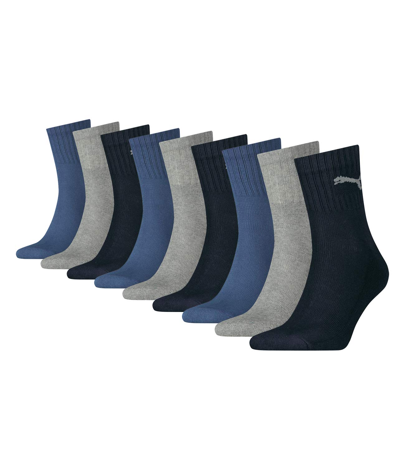 PUMA Men Short Crew 3P Socks, Blue (Navy/Grey/Nightshadow blue), 2.5-5