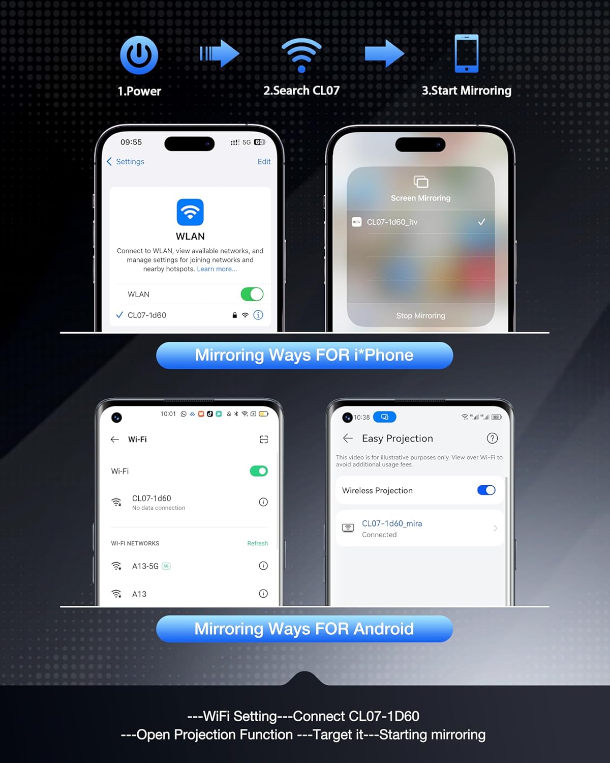 3 in1 Phone Tripod 67'' with Vlog Selfie Monitor with Light, 2'' in Back Camera Screen Mirroring with Wireless Remote, Selfie Stick Tripod Vlog Monitor for Phone Android Tiktok Content Creator