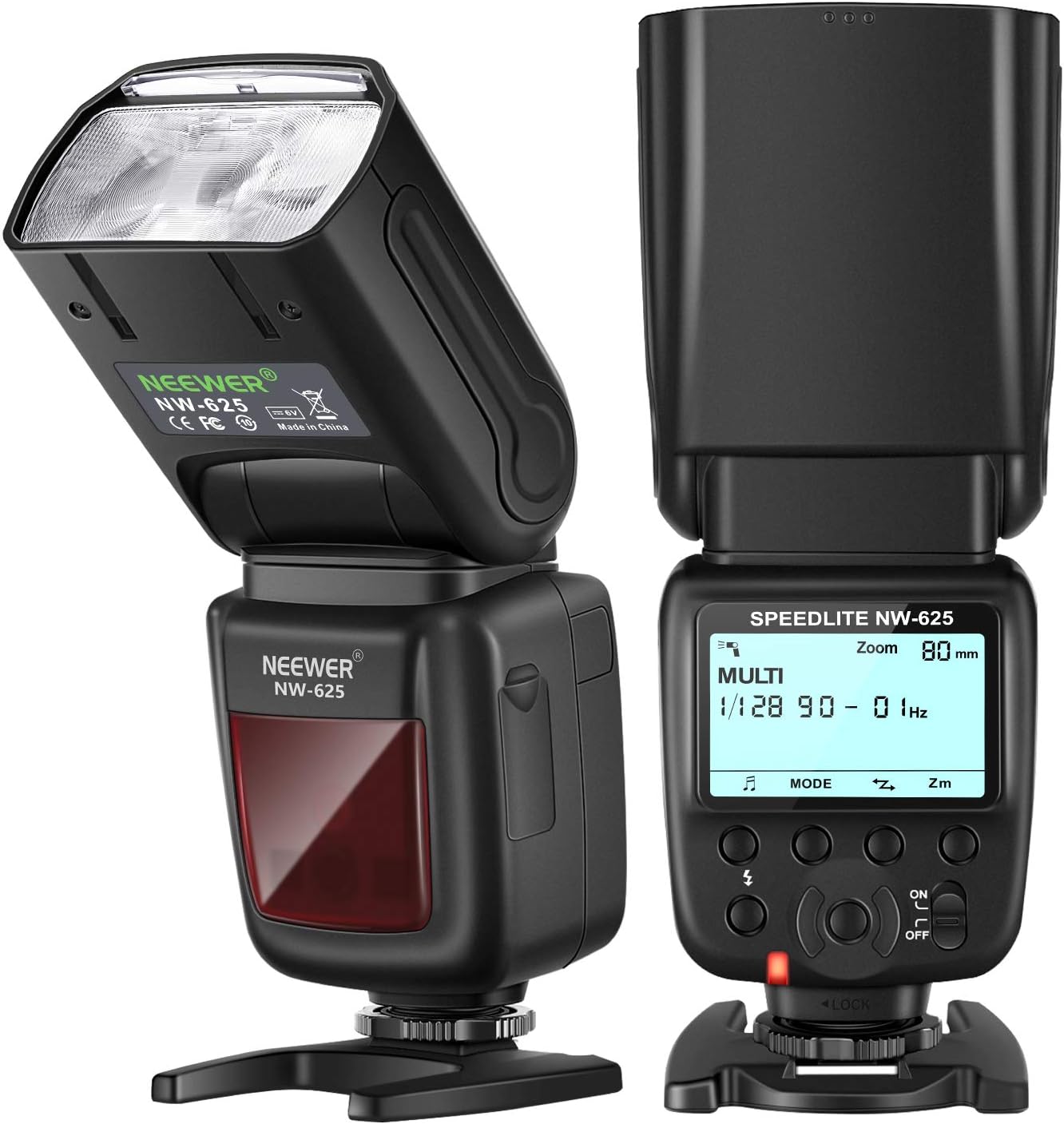 Neewer NW-561 Speedlite Flash with LCD Display for Canon & Nikon Digital DSLR Cameras, such as Canon Rebel T5i and All Other DSLR Cameras with Standard Hot Shoe (NW-625/GN54)