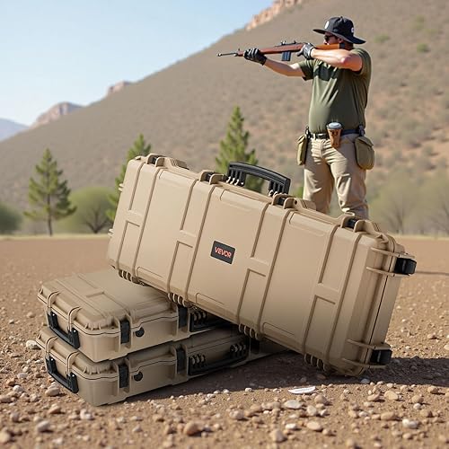 Miniatura 35 de VEVOR Rifle Case, Rifle Hard Case with 4 Layers Fully-protective Foams, Lockable Hard Gun Case with Wheels, IP67 Waterproof & Crushproof, for Rifles