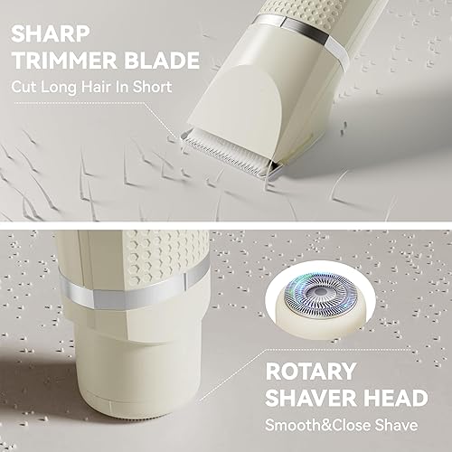 Miniatura 3 de Unibono Recortadora de bikini para mujer, recortadora de pelo recargable 3 en 1 para mujer, impermeable, eléctrica, para mujeres, para púbic, cara,