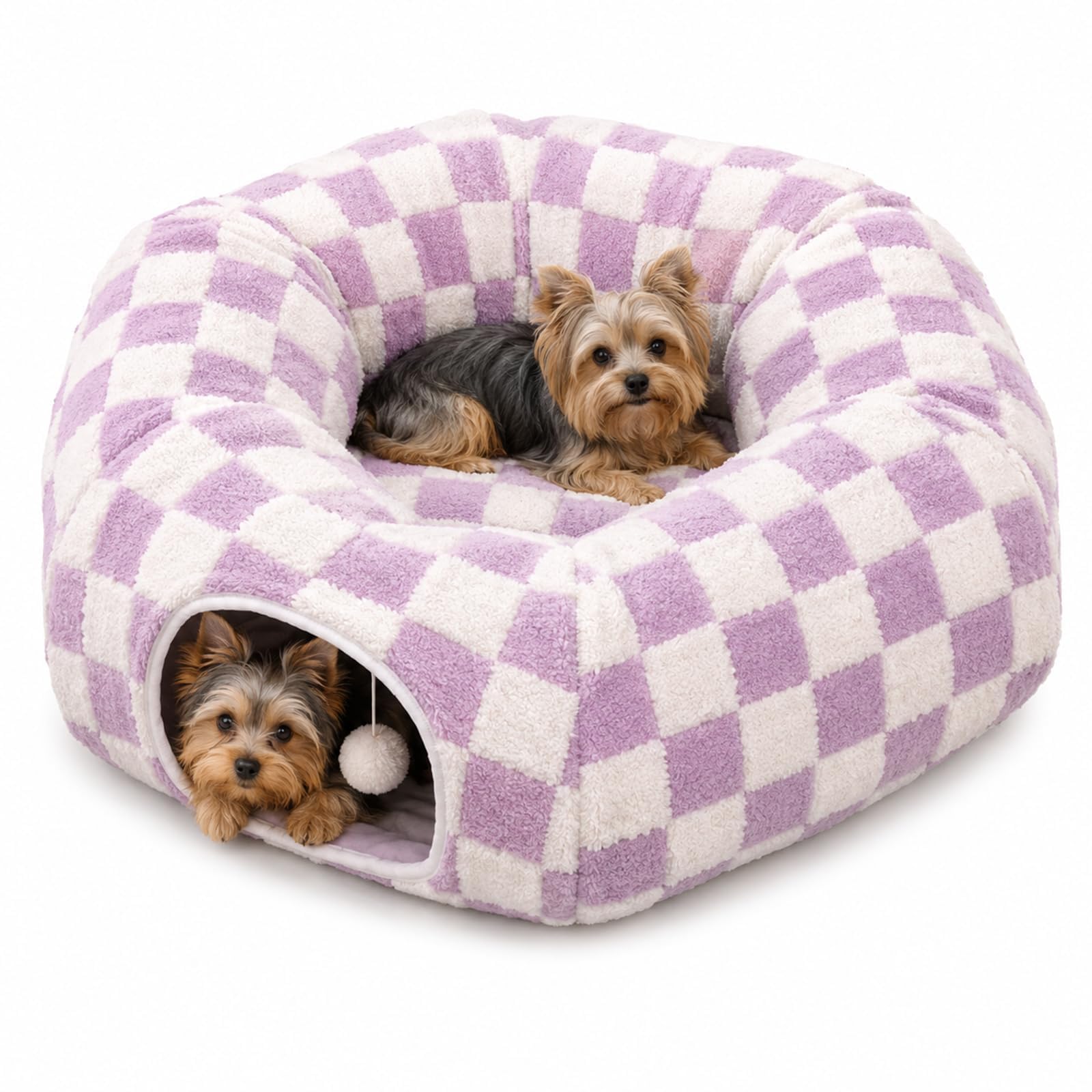 Dachshund Tunnel Bed,Tunnel Bed for Dachshund Dog,Christmas Dog Bed (Purple)