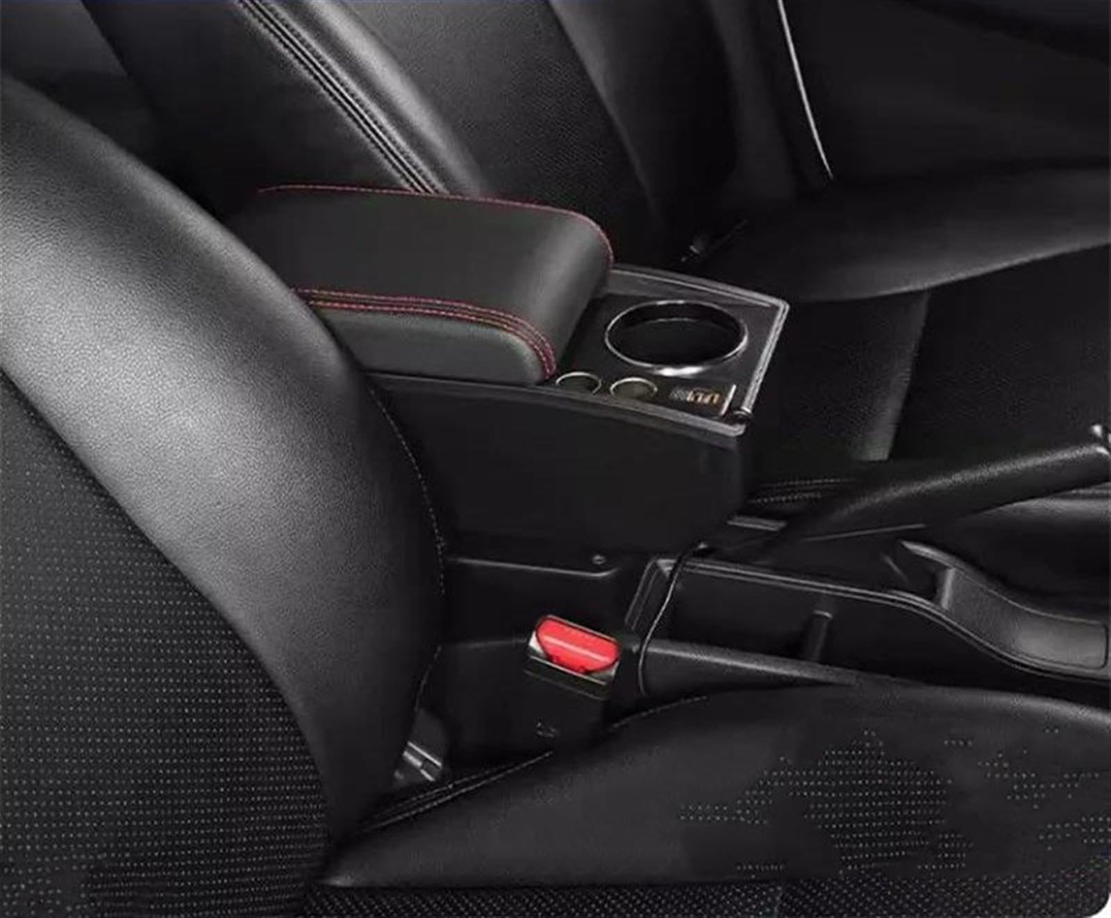 NMJLQW Storage Rack Car Armrest Special Storage Box Modification Parts For Jimny JB74 2019 2020 2021 2022 2023 2024(W1 red line)