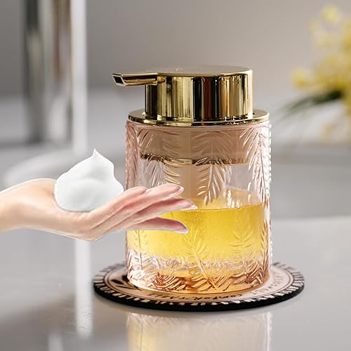 Miniatura 26 de Dispensador de jabón espumoso, paquete de 2, dispensador de jabón de manos de espuma para baño, cocina, botellas de vidrio transparente recargables