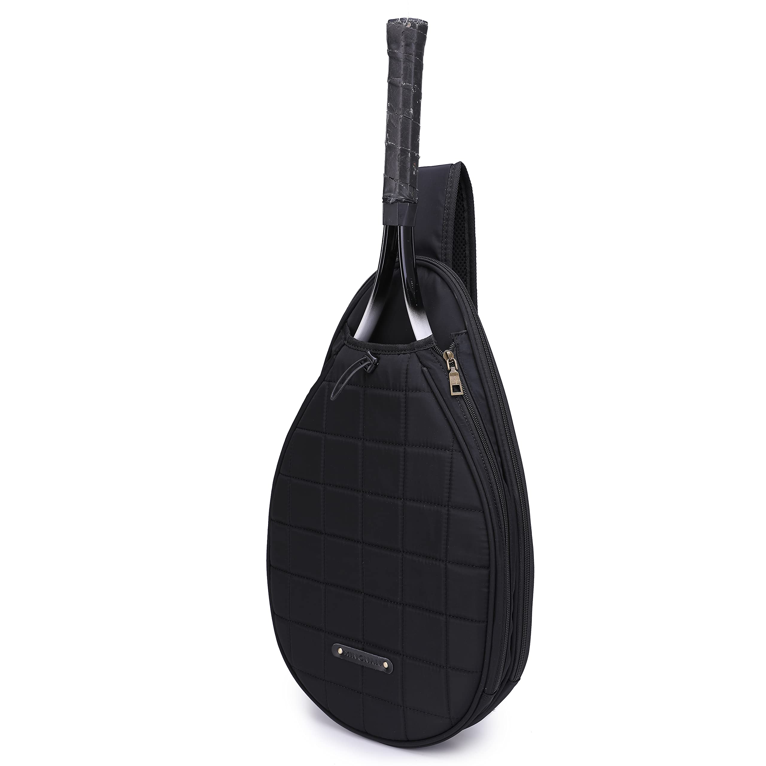 Rejolly Tennis Racket Sling Bag for Women Men Quilted Water Resistant Racquet Cover One Shoulder Crossbody Bag for 2 Tennis Rackets, Pickleball