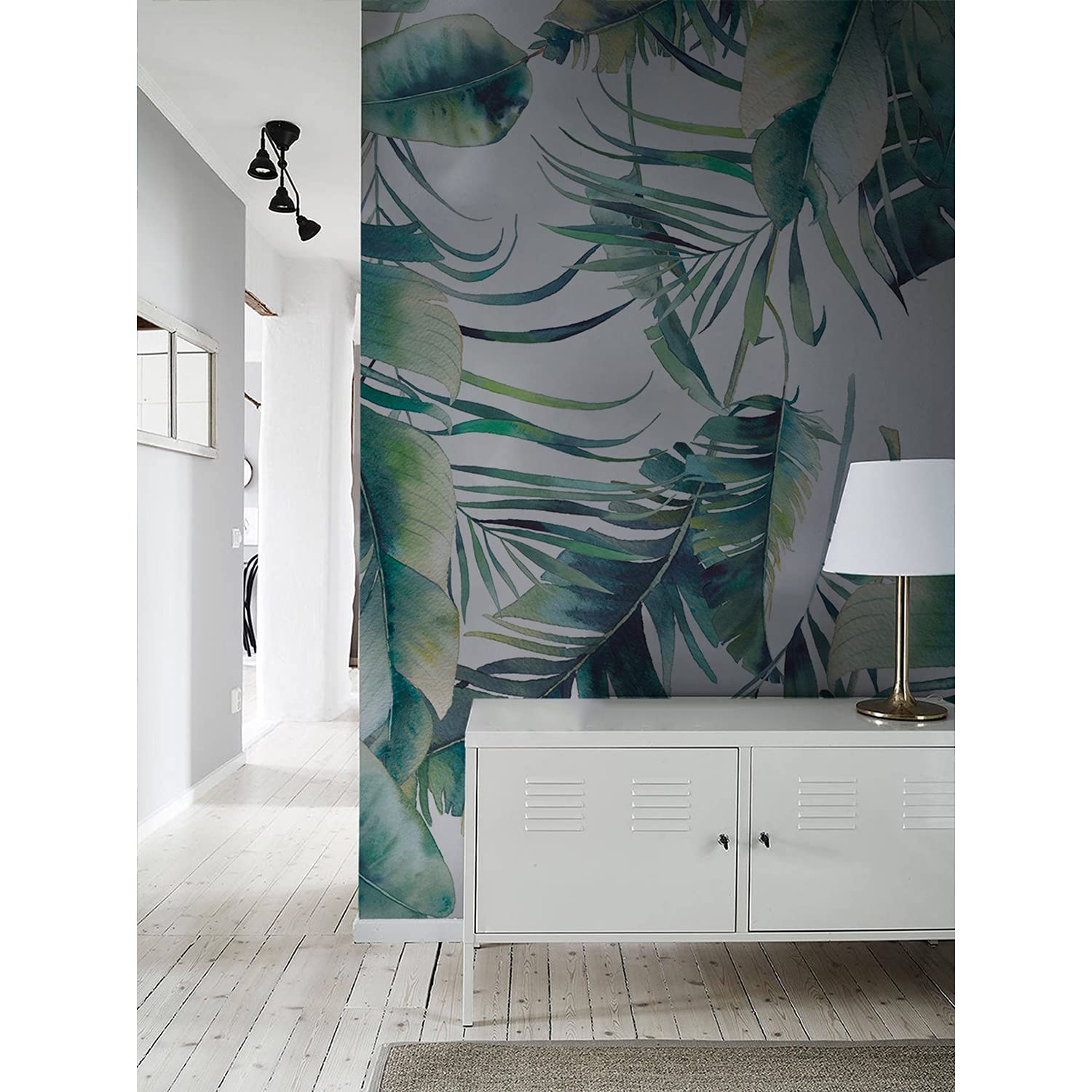 Papier peint feuilles de palme vintage pour relooker un meuble de cuisine ou un mur de salon