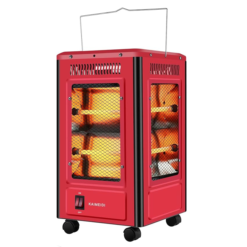 Immagine del prodotto KAIMEIDI 2000W Termoventilatore, Riscaldamento a 360 gradi, ECO Stufetta Elettrica Basso Consumo con 5 Manopole, 5 Modalità(400W-2000W), Soddisfare Diverse Esigenze (ROSSO)