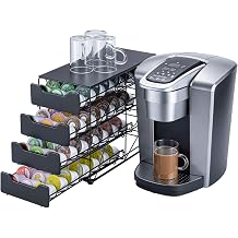 Rice Slat K Cup Holder Counter Small Keurig K Cup Holder mr Coffee for Tea 84 Pods - 4 Tiers