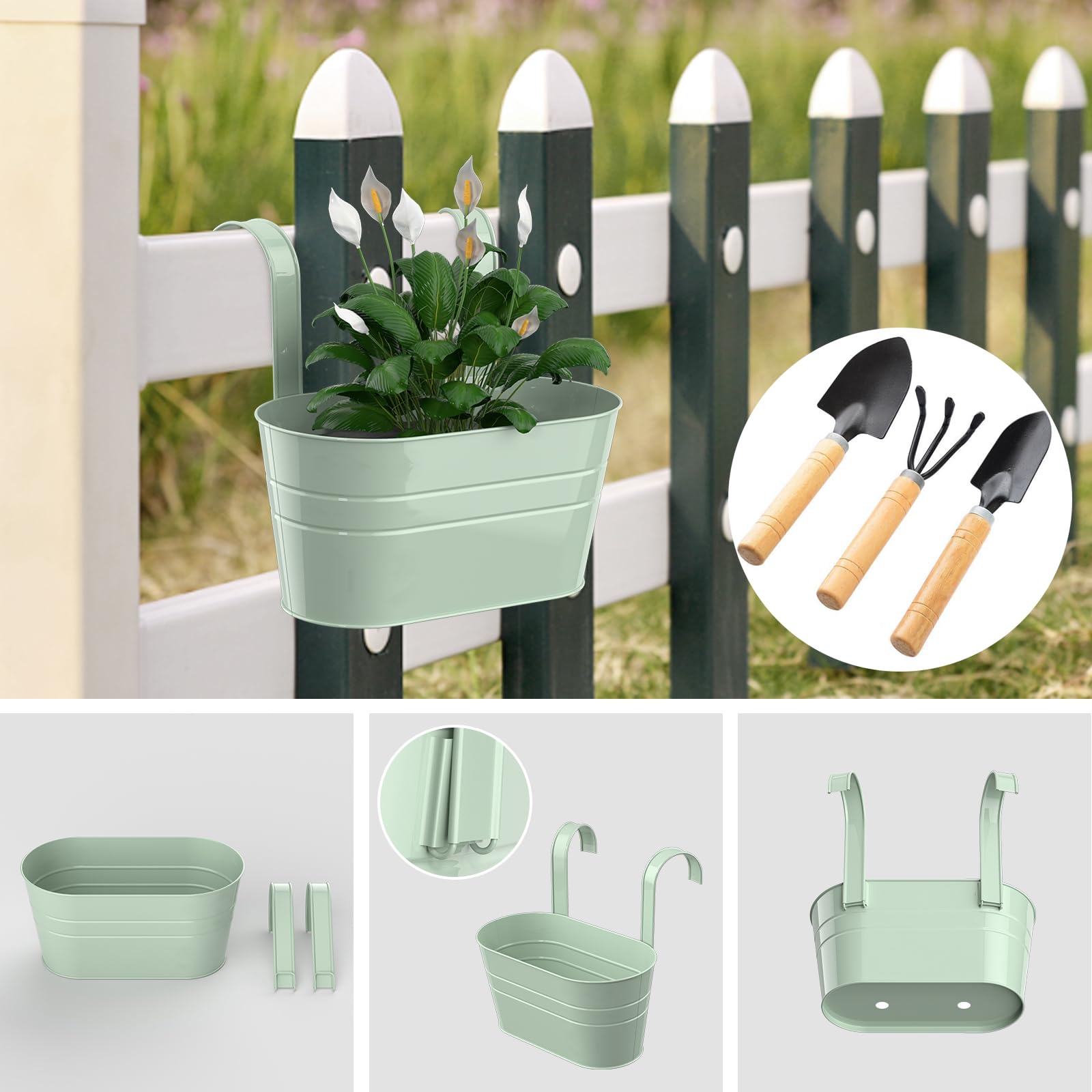 Lot De 10 Pots De Fleurs Suspendus En Métal Et Fer, Pour