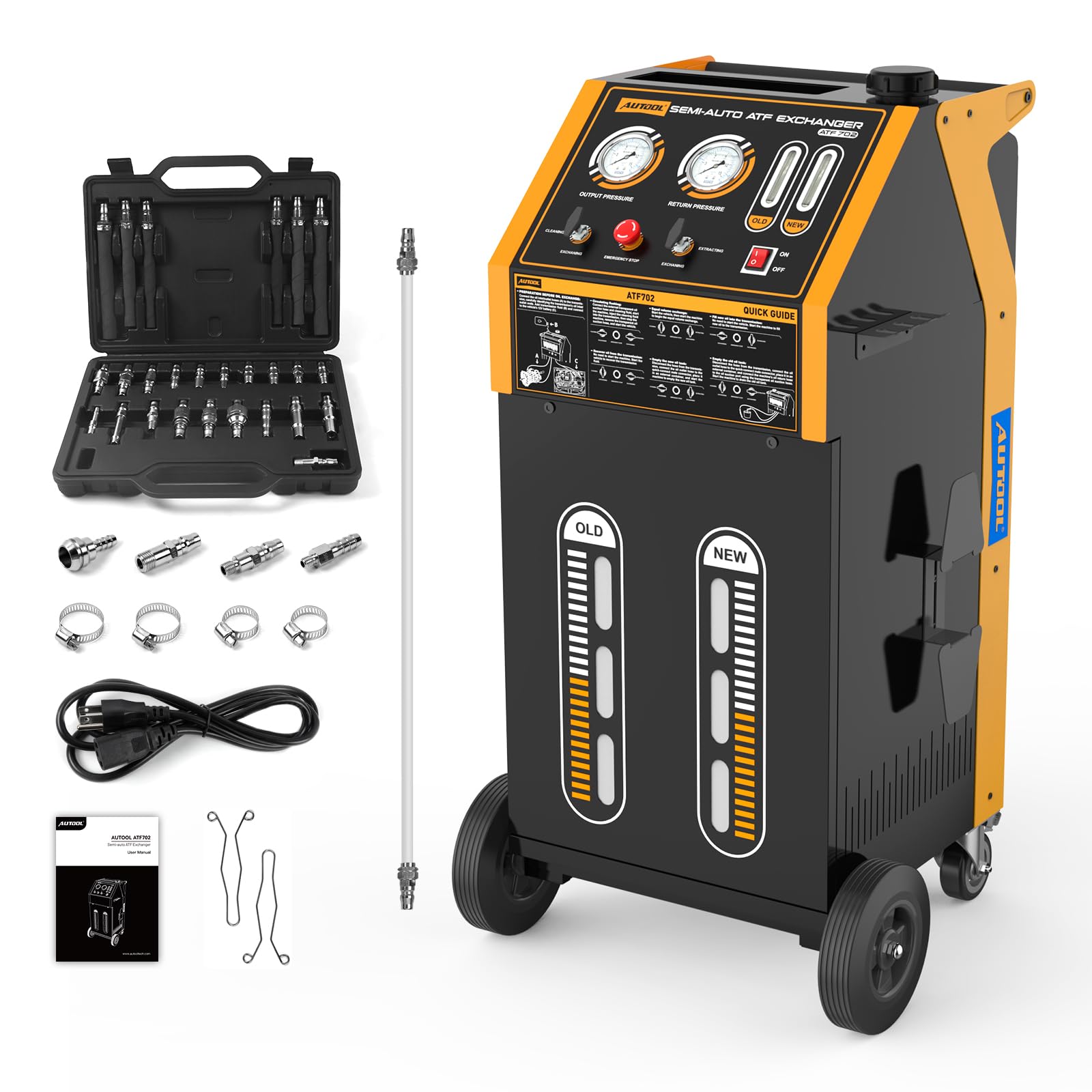 AUTOOL Automatic Transmission Fluid Exchanger, Automatic Transmission Flush Machine for Automotive Oil Filling System, Transmission Oil Exchange Machine 2 Tanks ATF702