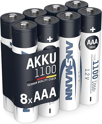 Ansmann Baterías recargables AAA de 1100 mAh de alta capacidad recargable NiMH AAA para linterna, etc. (paquete de 8) (5035232-590) disponible en Yaxa Colombia
