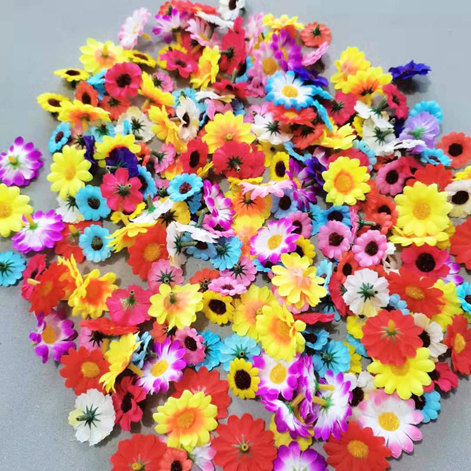 5 margherite arancioni, capolini di fiori di seta, margherita artificiale da 3,15, forniture floreali, accessori per capelli, forniture di fiori selvatici, simulazione, bouquet fai da te - Italia