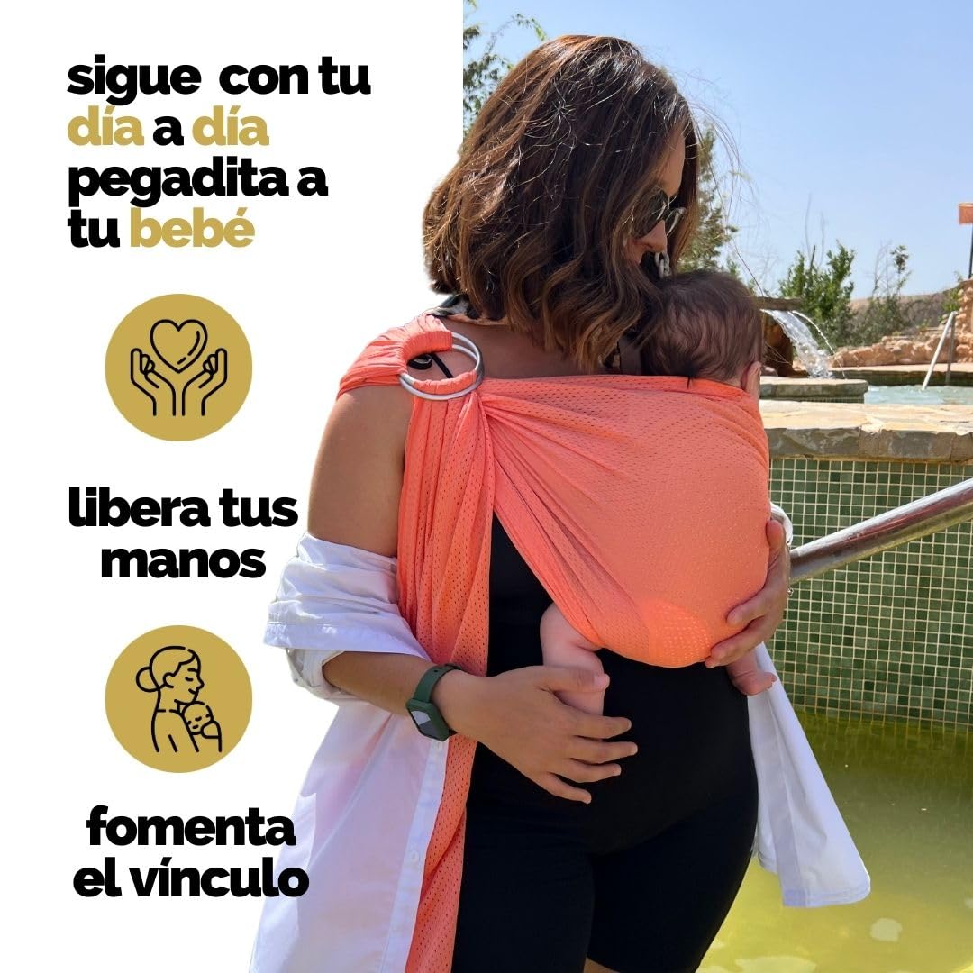 Amarsupiel | Bandolera Portabebe de Agua | Ergonómica y Ajustable | Porta bebes de 0 a 36 meses | Tejido OEKOTEX | Portabebés Ideal para Verano | Hasta 15kg — view 7