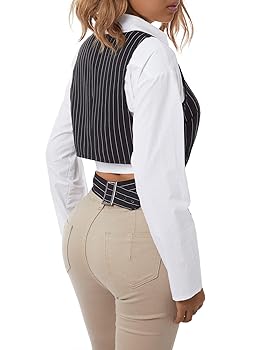 Amazon.com: Womens Sexy Halter Neck PU Leather Vest Button