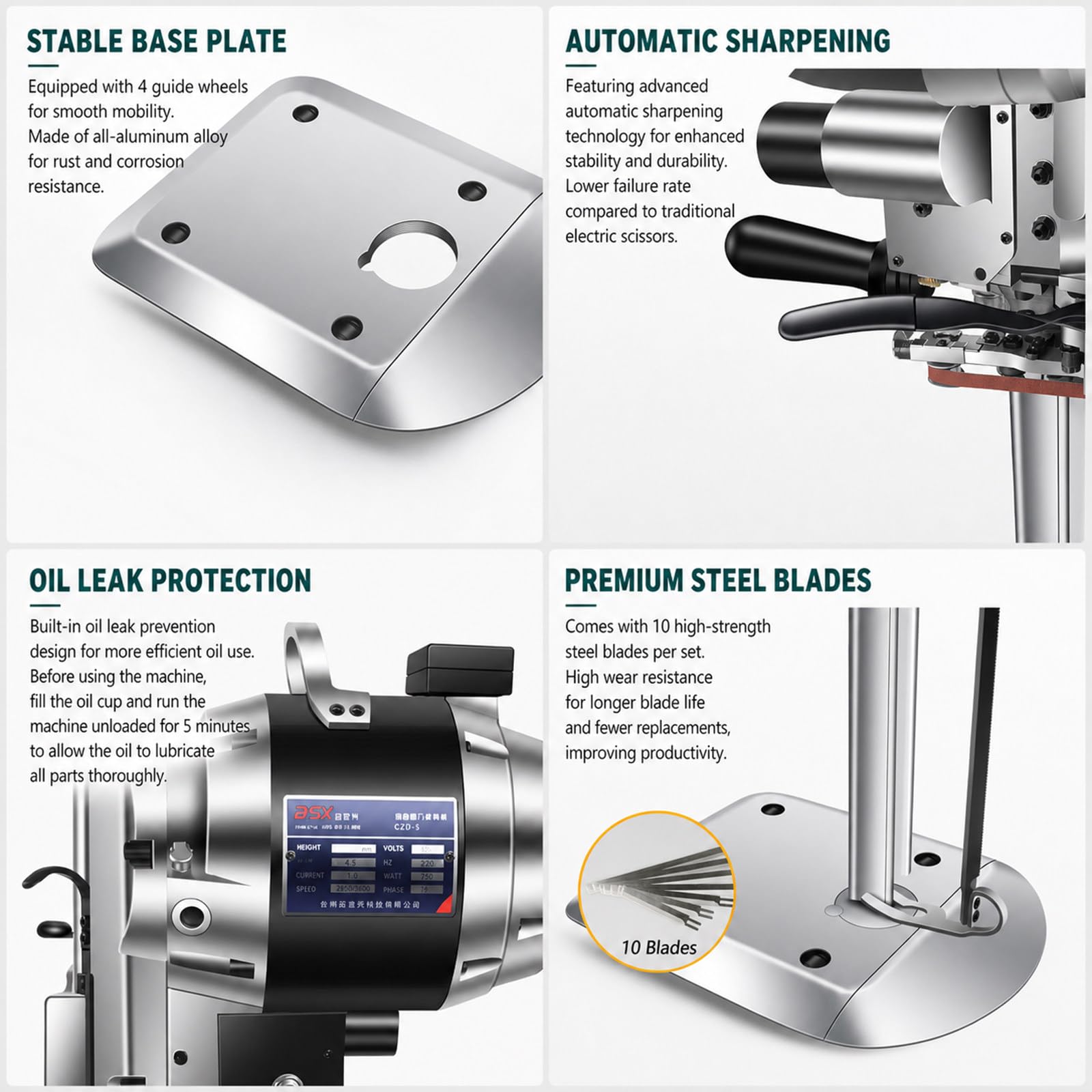Tagliatrice Elettrica Verticale per Tessuti, Lama Affilatrice Automatica 8IN