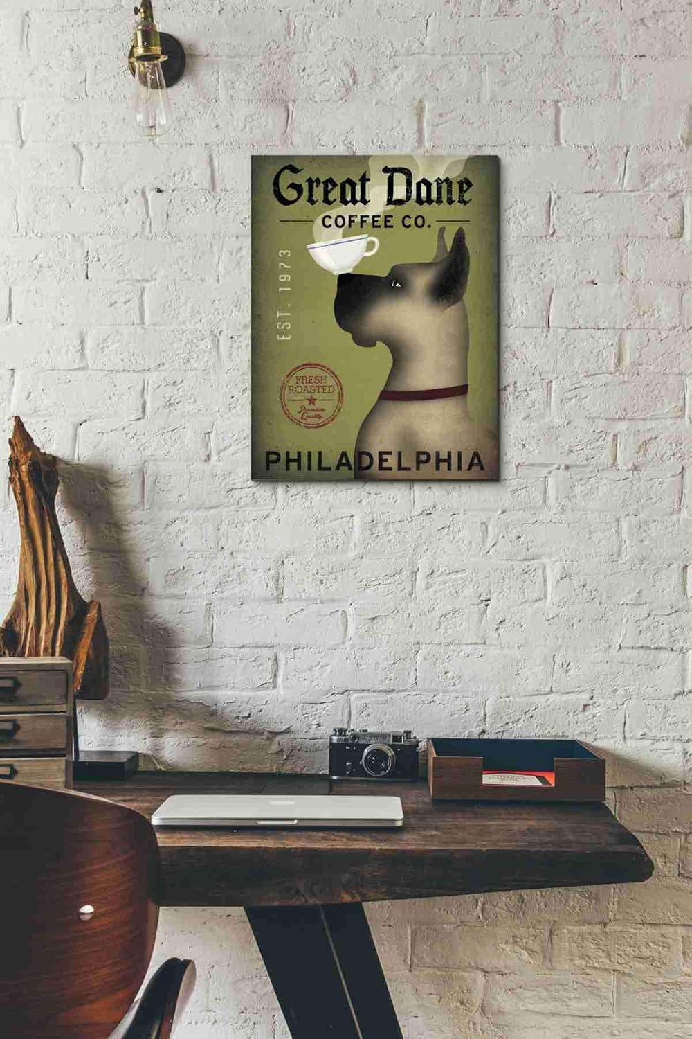 Epic Graffiti 'Great Dane Coffee Philadelphia' by Ryan Fowler, Canvas Wall Art, 12"x16"