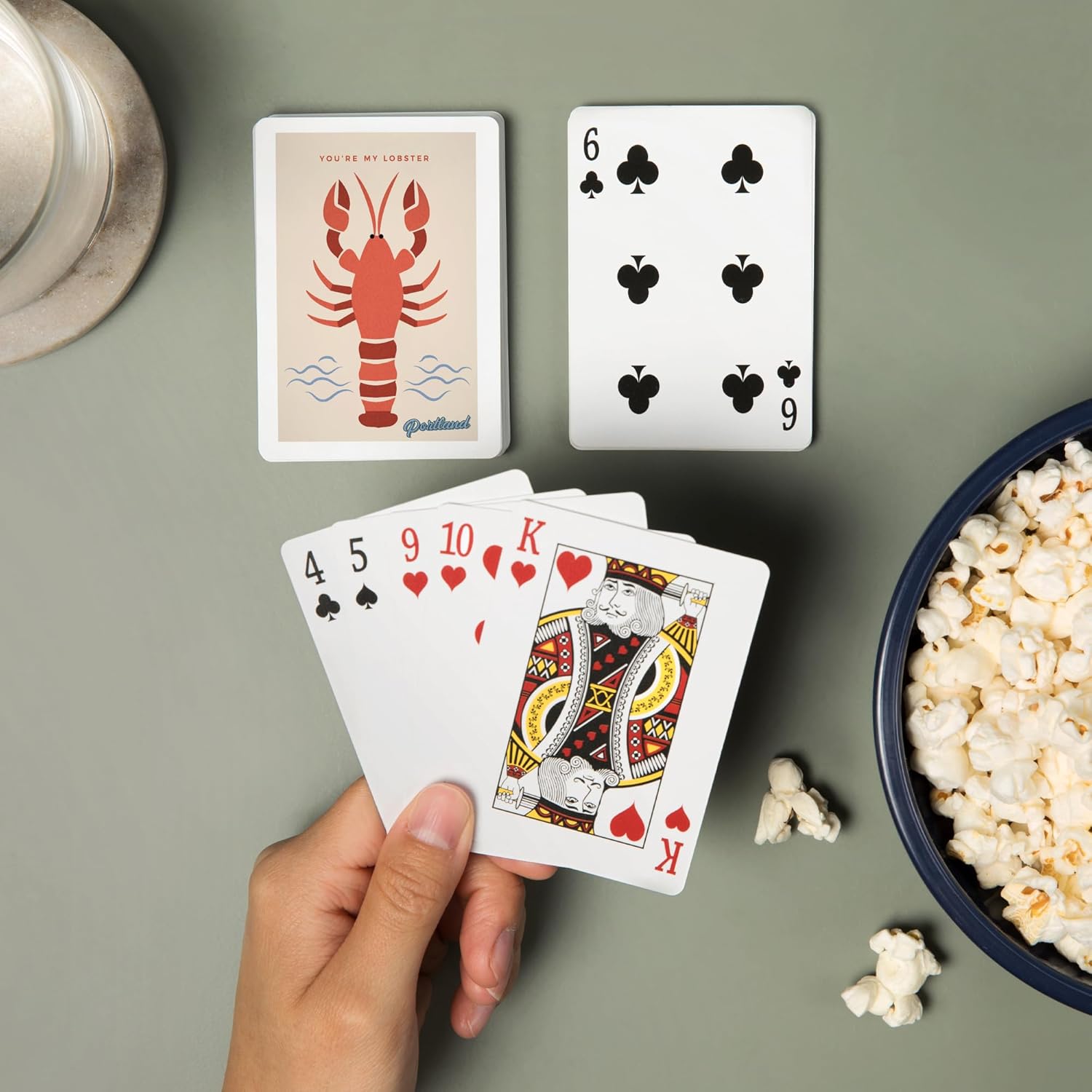 Lantern Press Portland, Maine, You're My Lobster, Color Block, 52 Playing Cards for Adults, Poker Size Card Deck