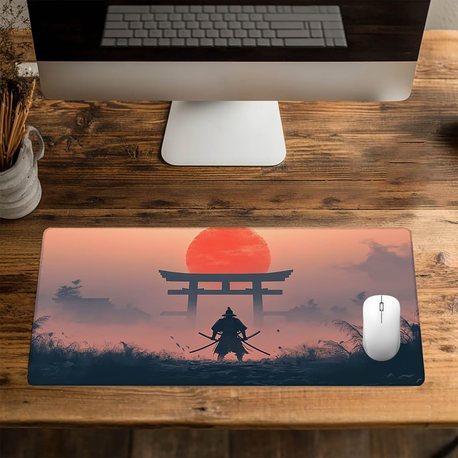 Podkładka pod mysz Japonia xxL 1400x600x3mm, podkładka na biurko wojownik z antypoślizgową i wodoodporną gumową podstawą, poprawiająca precyzję i szybkość, do biura dekoracyjnego GYL-7520