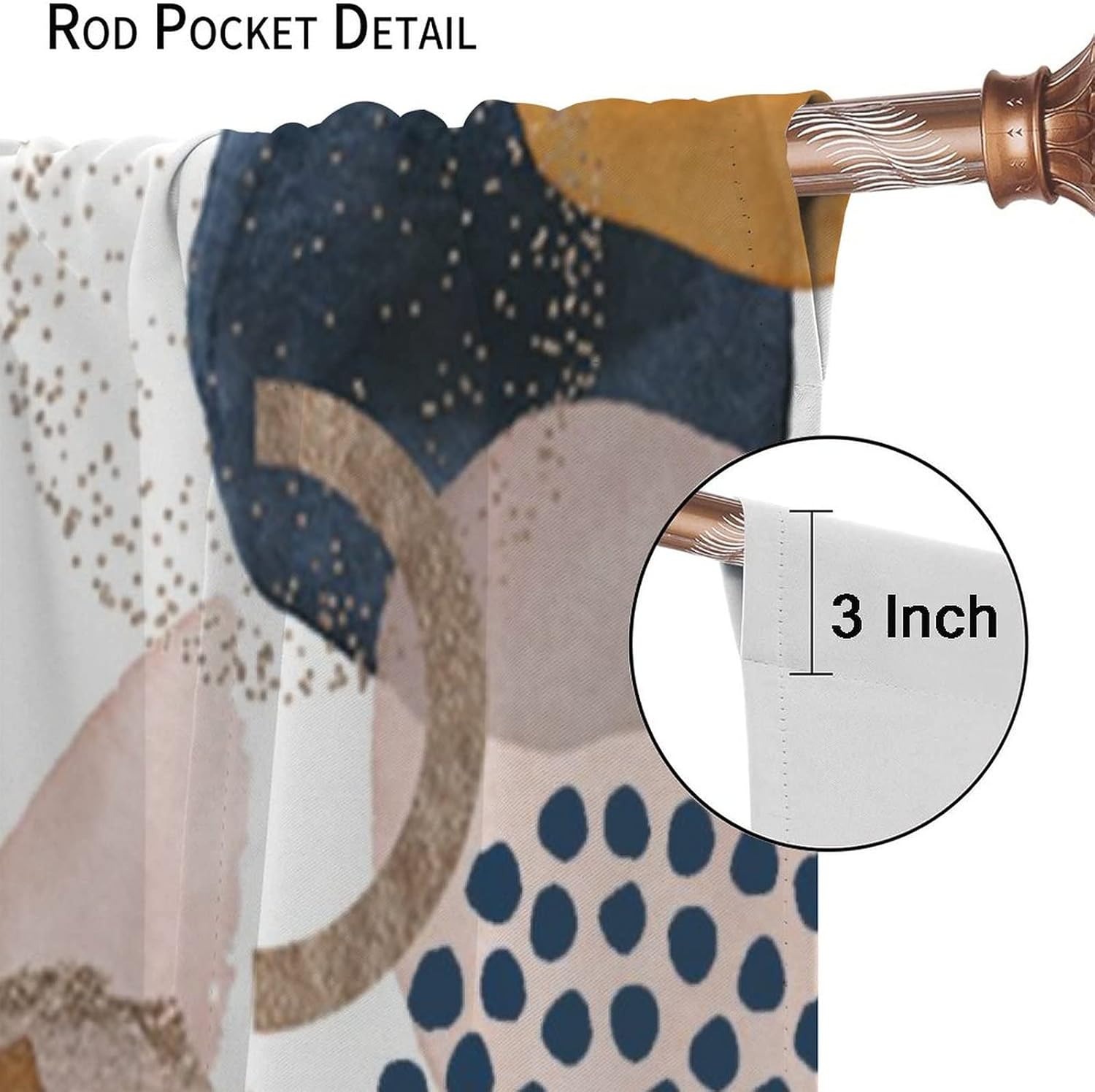 Abstract Mid Century Art Rod Pocket Blackout Curtains for Bedroom - Modern Bohemian Geometric Leaves Floral Plant Window Treatment,Thermal Insulated Room Darkening Curtains 2 Panels 45L x 21W