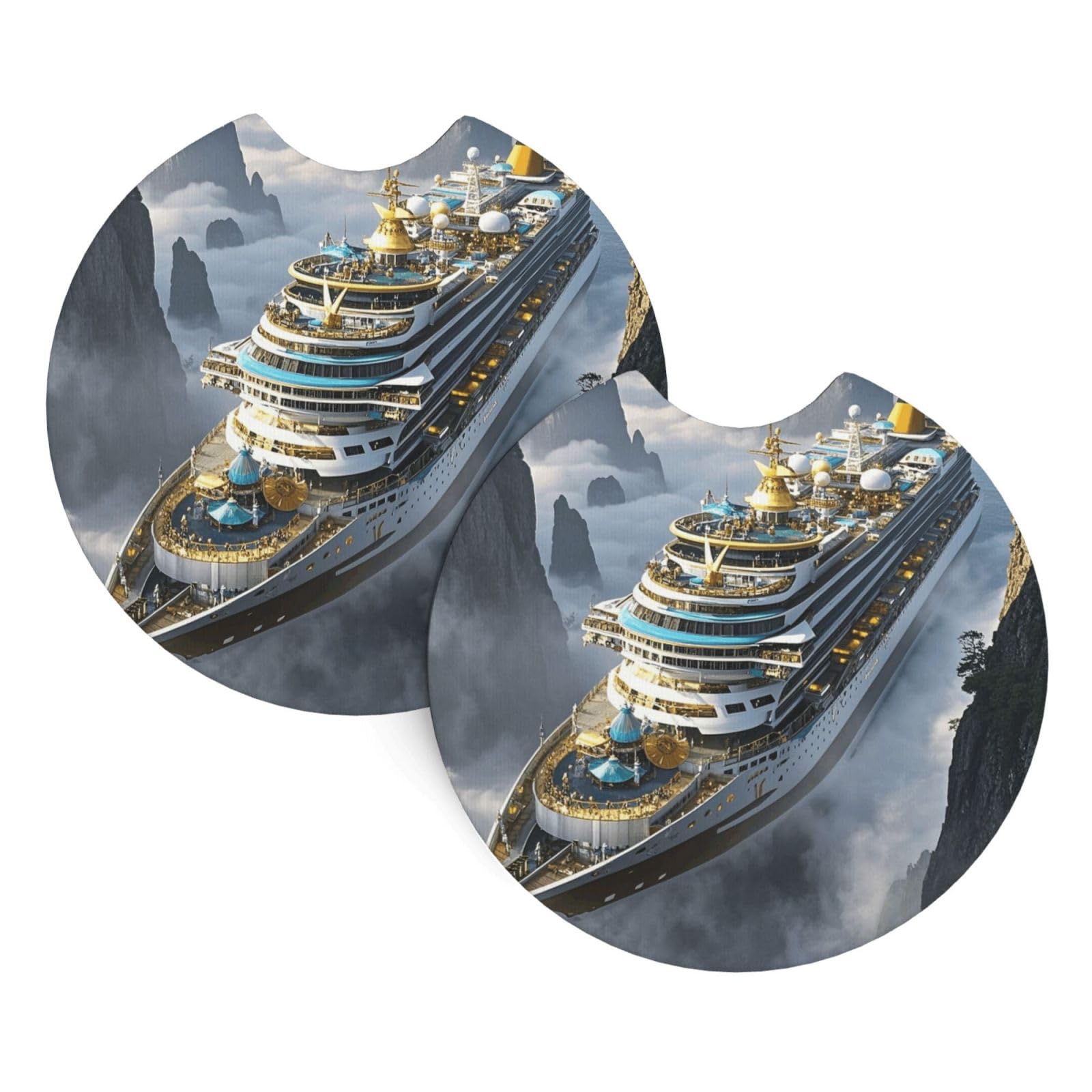 2PCS Car Coaster for Cup Holders Universal Auto Cup Mat Cruise Ship Cup Coaster Pad 2.7" Waterproof Neoprene Non-Slip Cup Holder Coasters Car Interior Accessories for Women Men