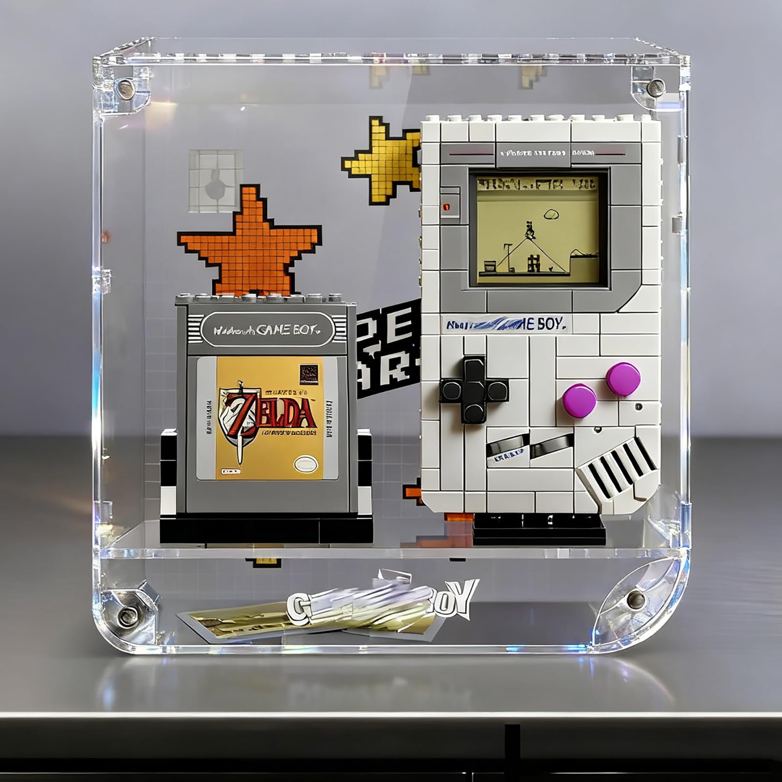 Witryna akrylowa do konsoli do gier Lego 72046 Game Boy – pyłoszczelna z ochroną UV, idealnie dopasowana do modelu Lego 72046 – edycja kolekcjonerska prezent (model nie wchodzi w zakres dostawy)